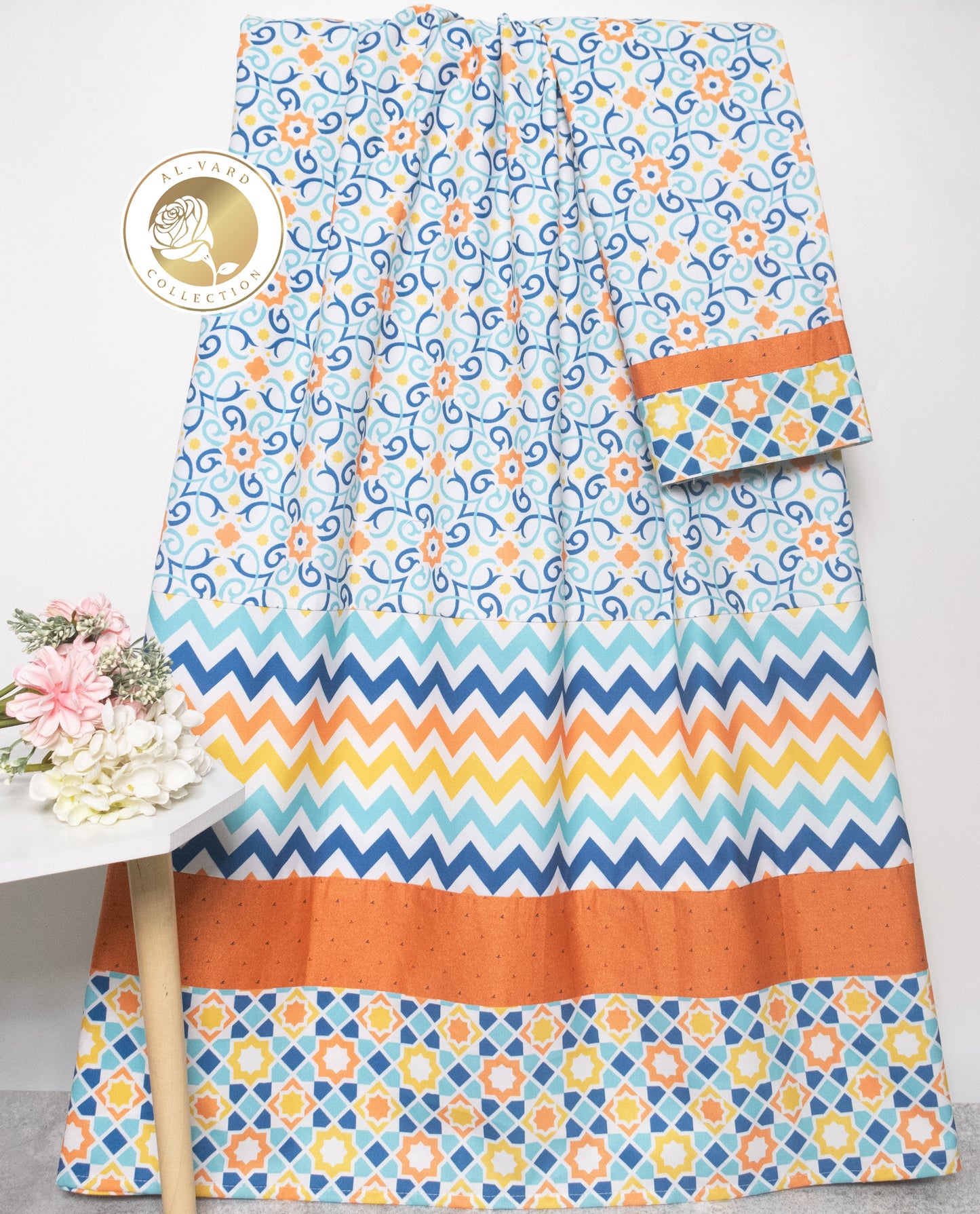 Multi Colour Print Rida With Smart Chevron & Multi Colour Print Panel