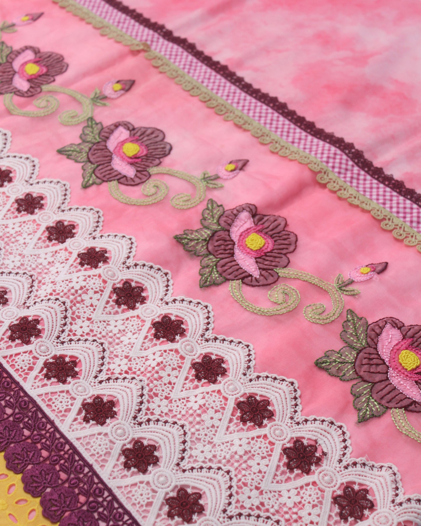 Pink Marble Rida With Smart Rida & All Over Work