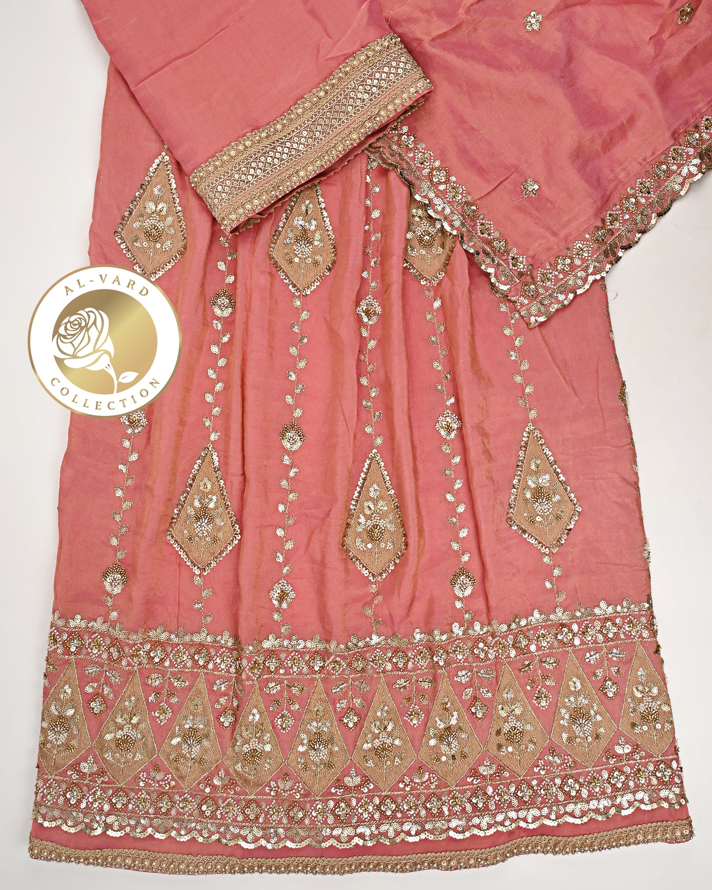 Carrot Color RCJ With Smart Look & Heavy Look Golden Work