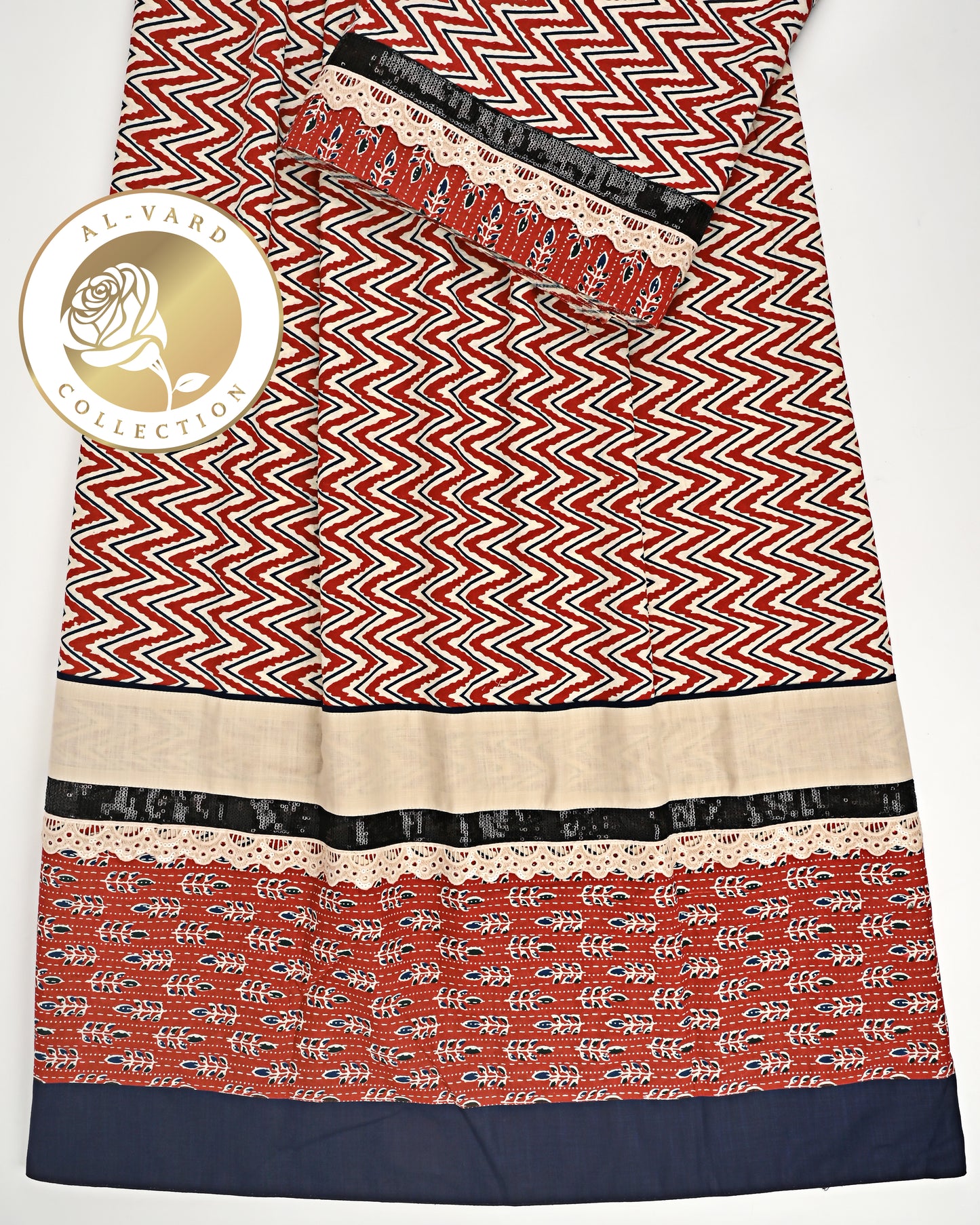 Dark Chevron Batik Rida With Smart Panel & Smart Lace