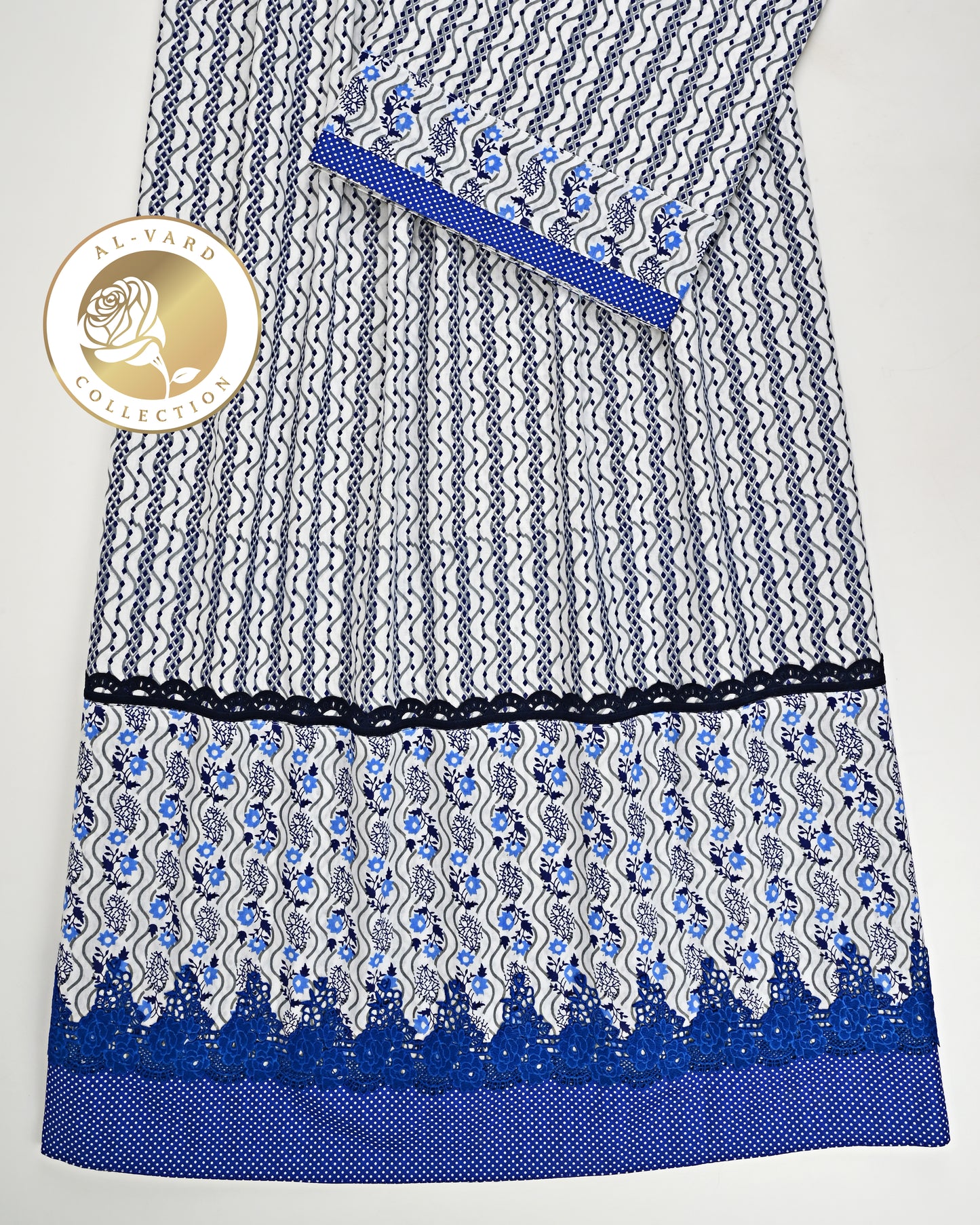White Base Batik Rida With Smart Batik Panel & Lacing-1100/-