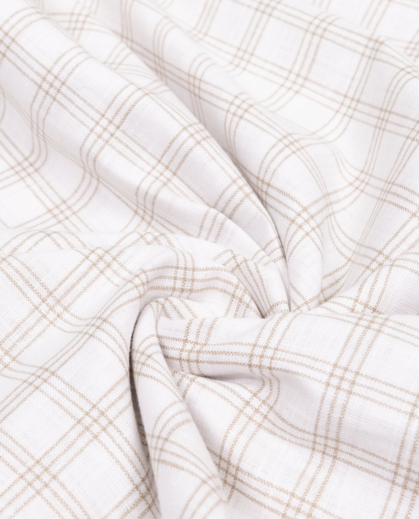 Cream Checks Rida With Dark Light Brown Panel White Smart Lace & Floral Applique