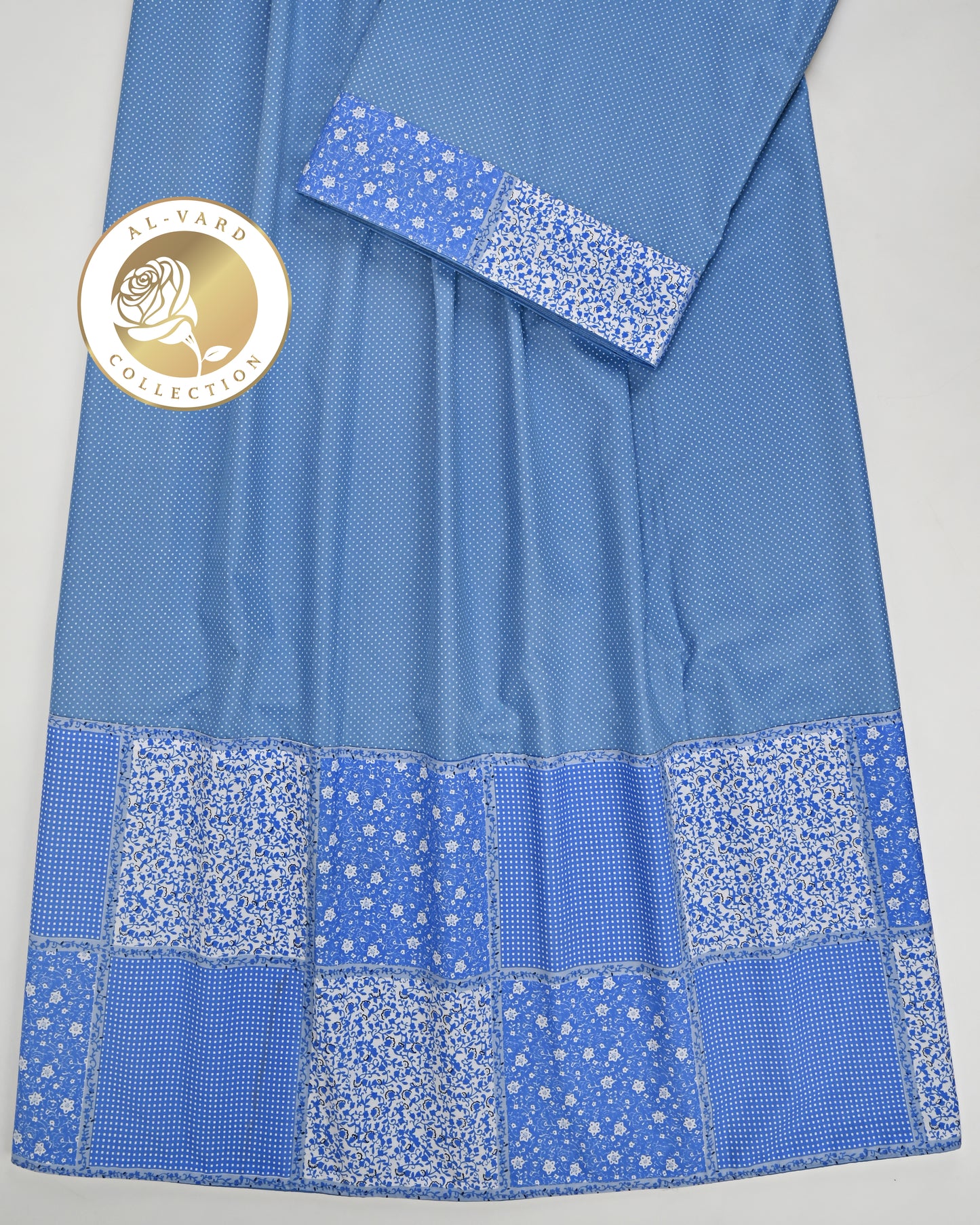 Denim Blue Dots Rida With Smart Fancy Box Pattern