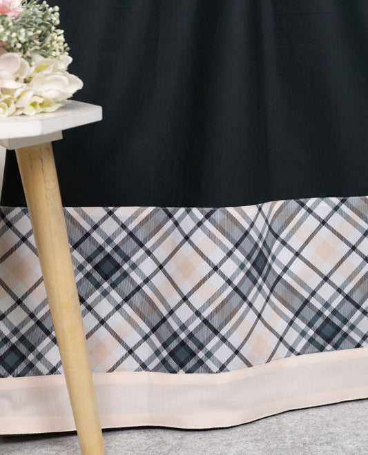 Dark Midnight Blue Rida With Smart Checks Print Panel