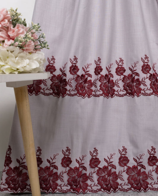Light Grey Rida With Smart Floral Maroon Lacing