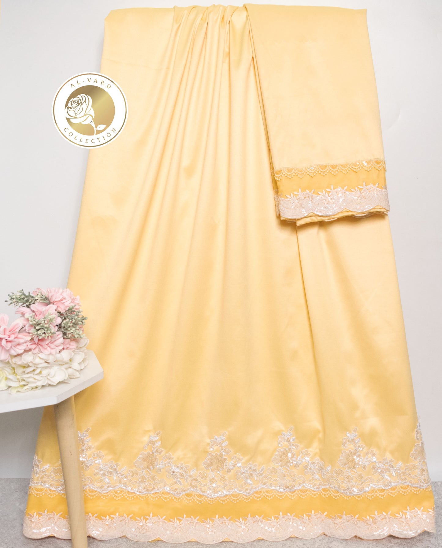 Bright Yellow Rida With Smart Sequence Lace