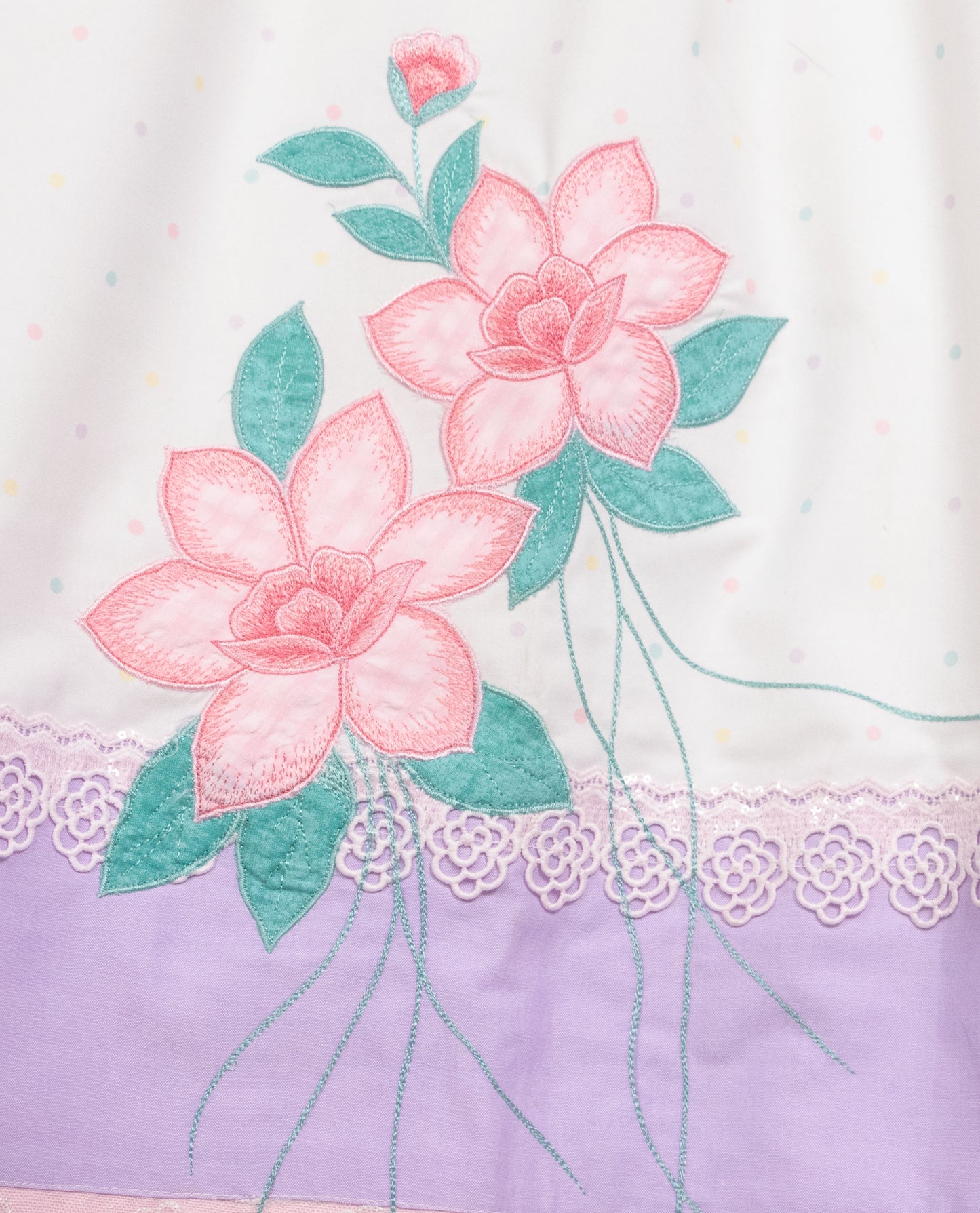 White Rida With Smart Colorful Panel Lace & Floral Work