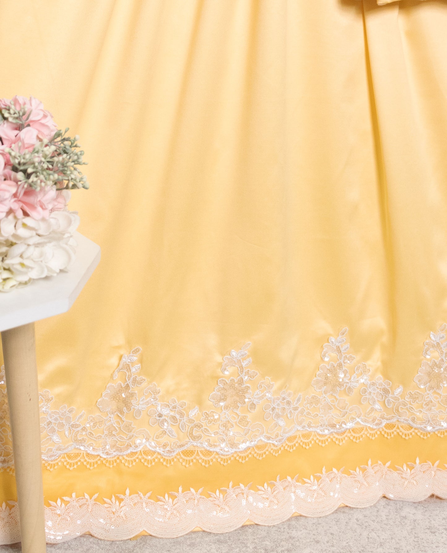 Bright Yellow Rida With Smart Sequence Lace