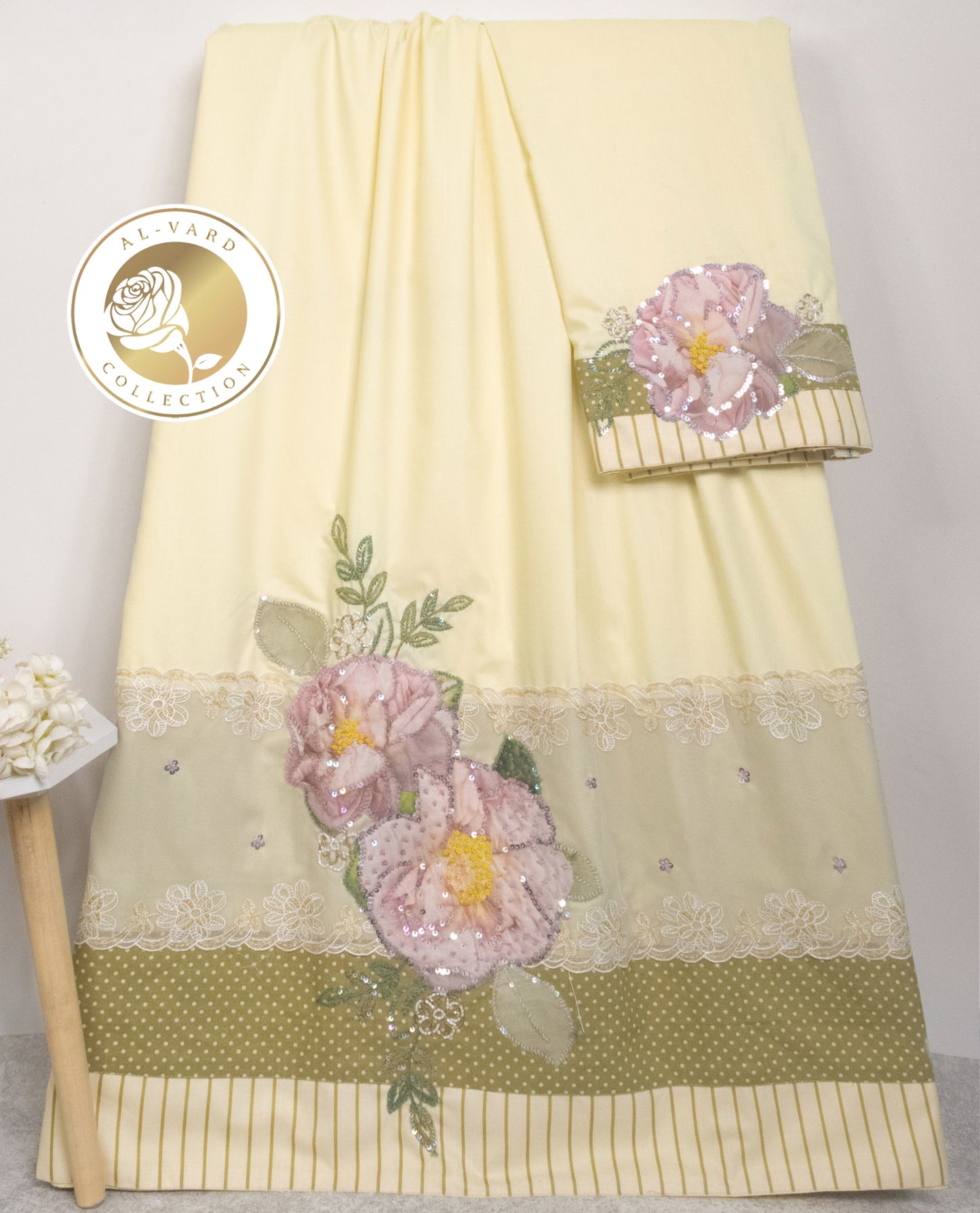 Lemon Yellow Rida with Smart Lacing & Applic Aari work