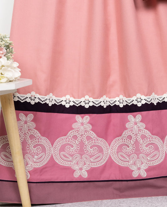 Coral Pink Rida With Smart Imported Lacing On Dark Shade Panel