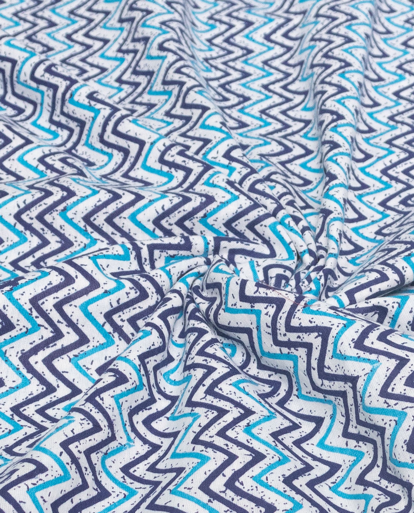 Dark Blue Chevron Batik Rida With Batik Panel & Lace