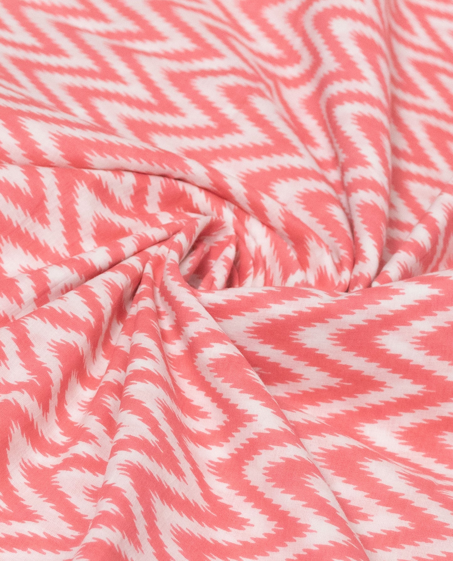 Salmon Zigzag Batik Rida With Smart Lace & Floral Batik Panel