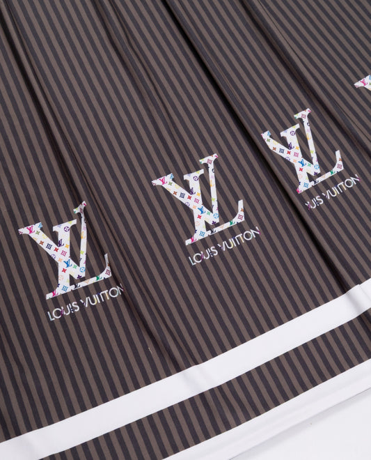 Dark Brown Lining Swim Wear With Louis Vuitton Logo Printed All Over