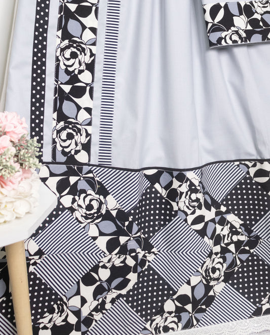 Light Grey Rida With Smart Side Pattern & Fancy Design Panel