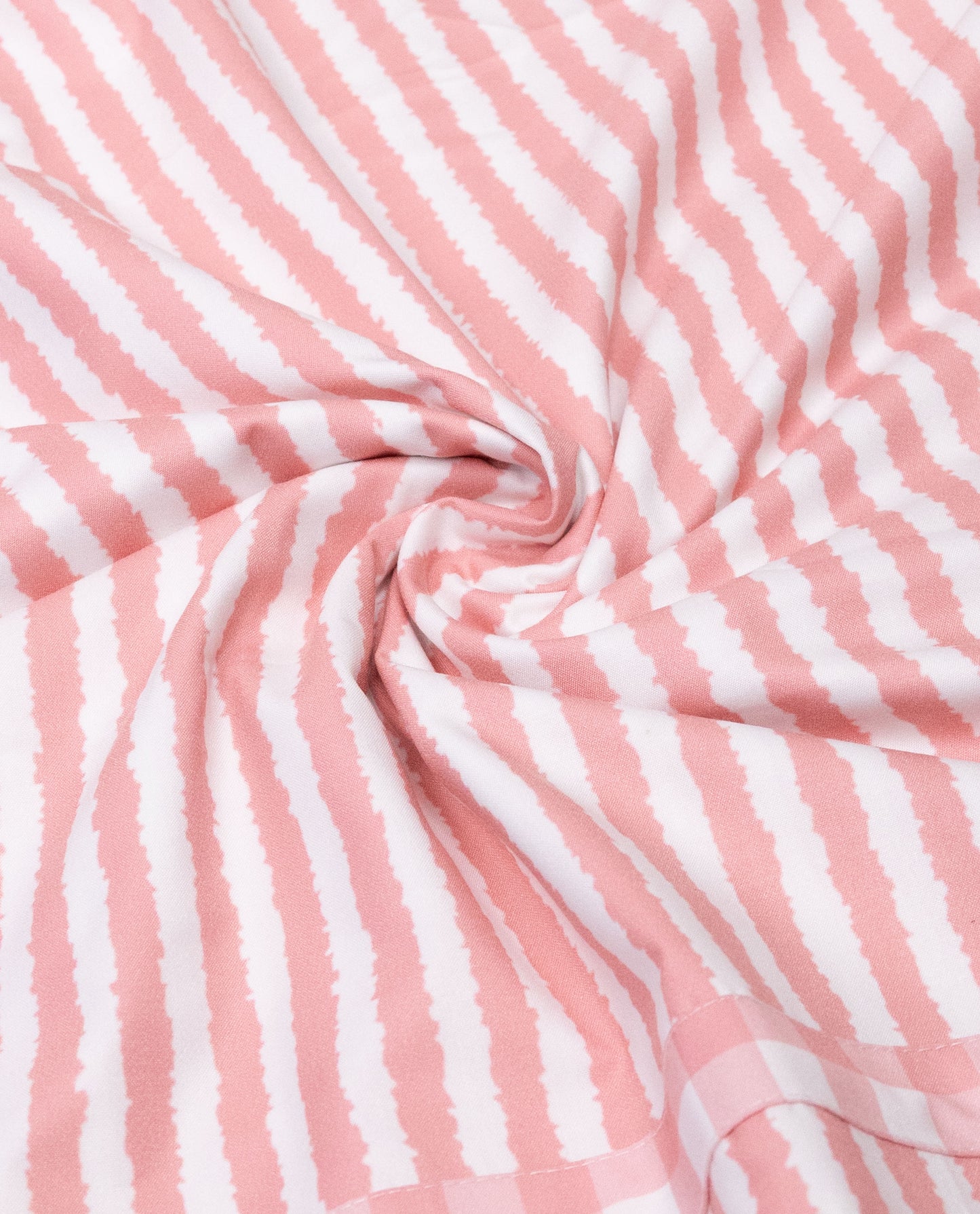 Baby Pink & White Stripes Rida With Checks Lining Panel & Smart Lace