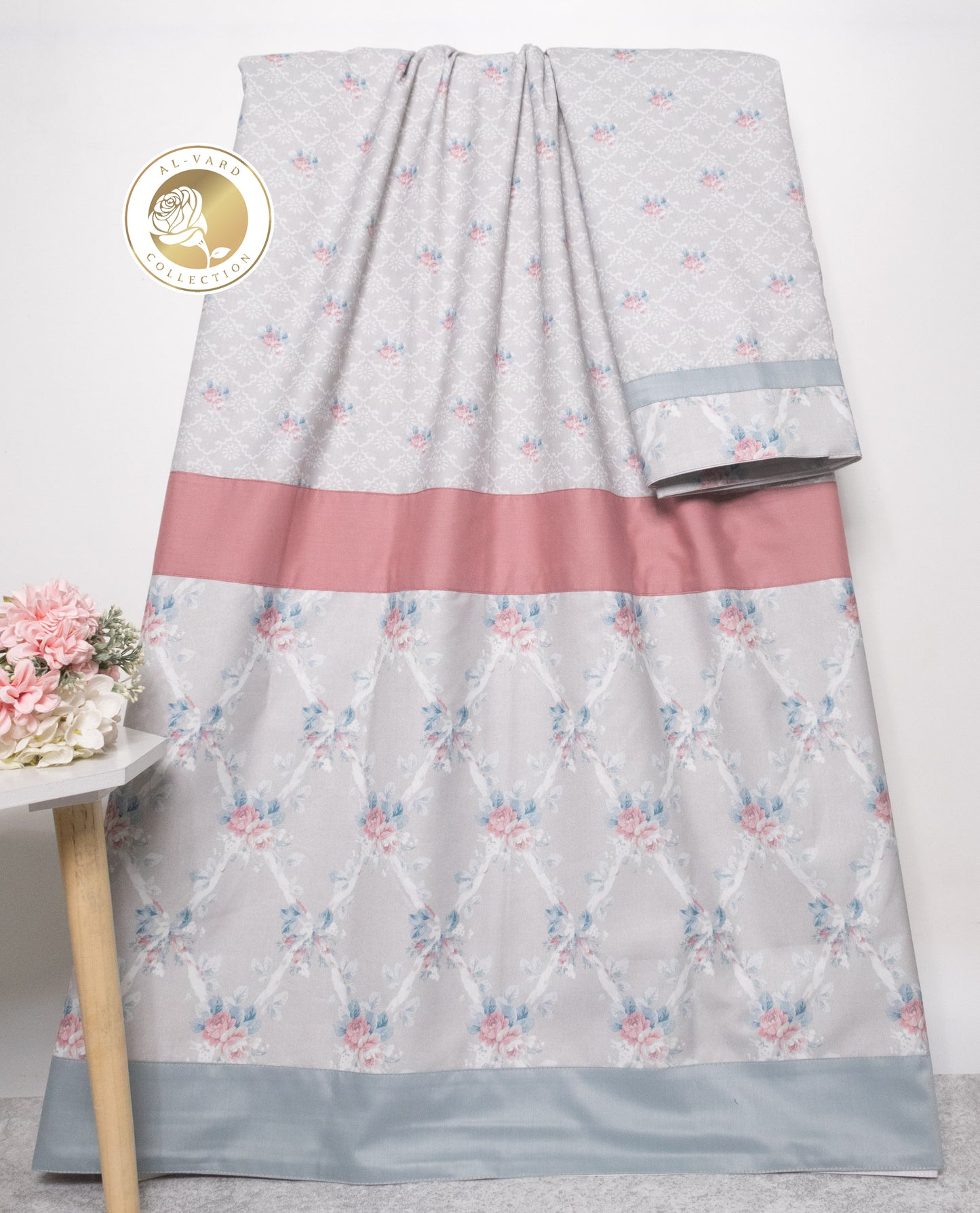 Dark Grey Printed Rida With Printed Panel