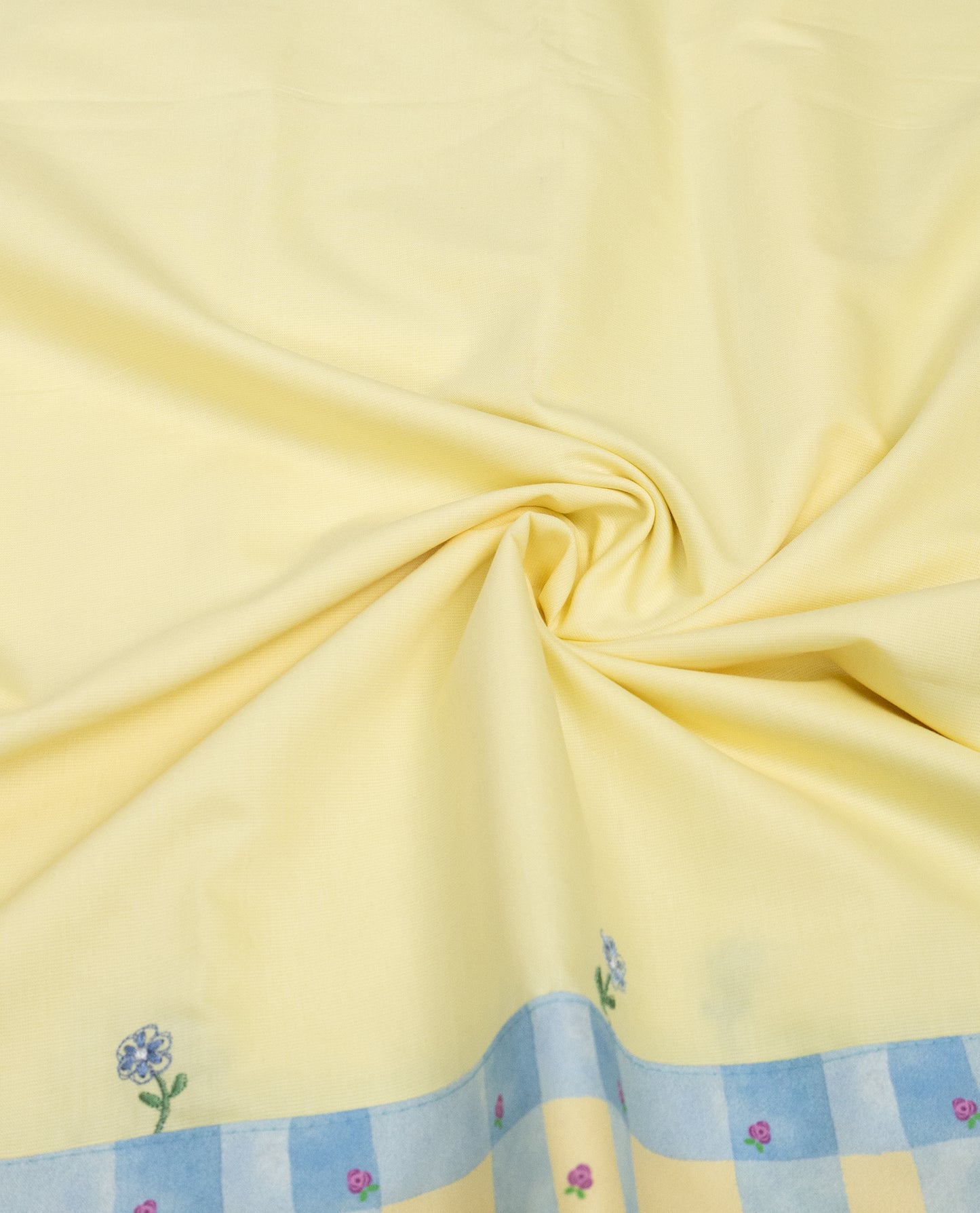 Lemon Yellow Rida With Floral Bullion Work Smart Lace & Floral Printed Panel