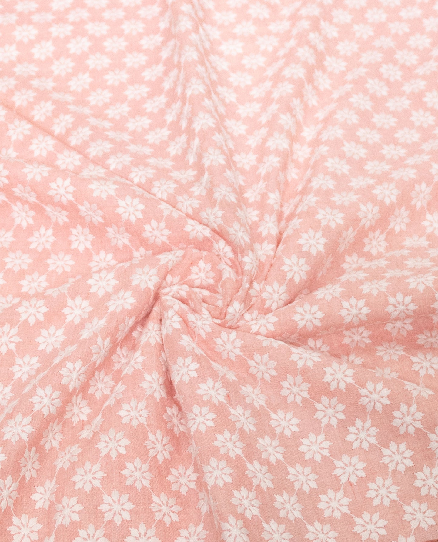 Peachish Pink Heavy Rida With Smart Panel & Lace