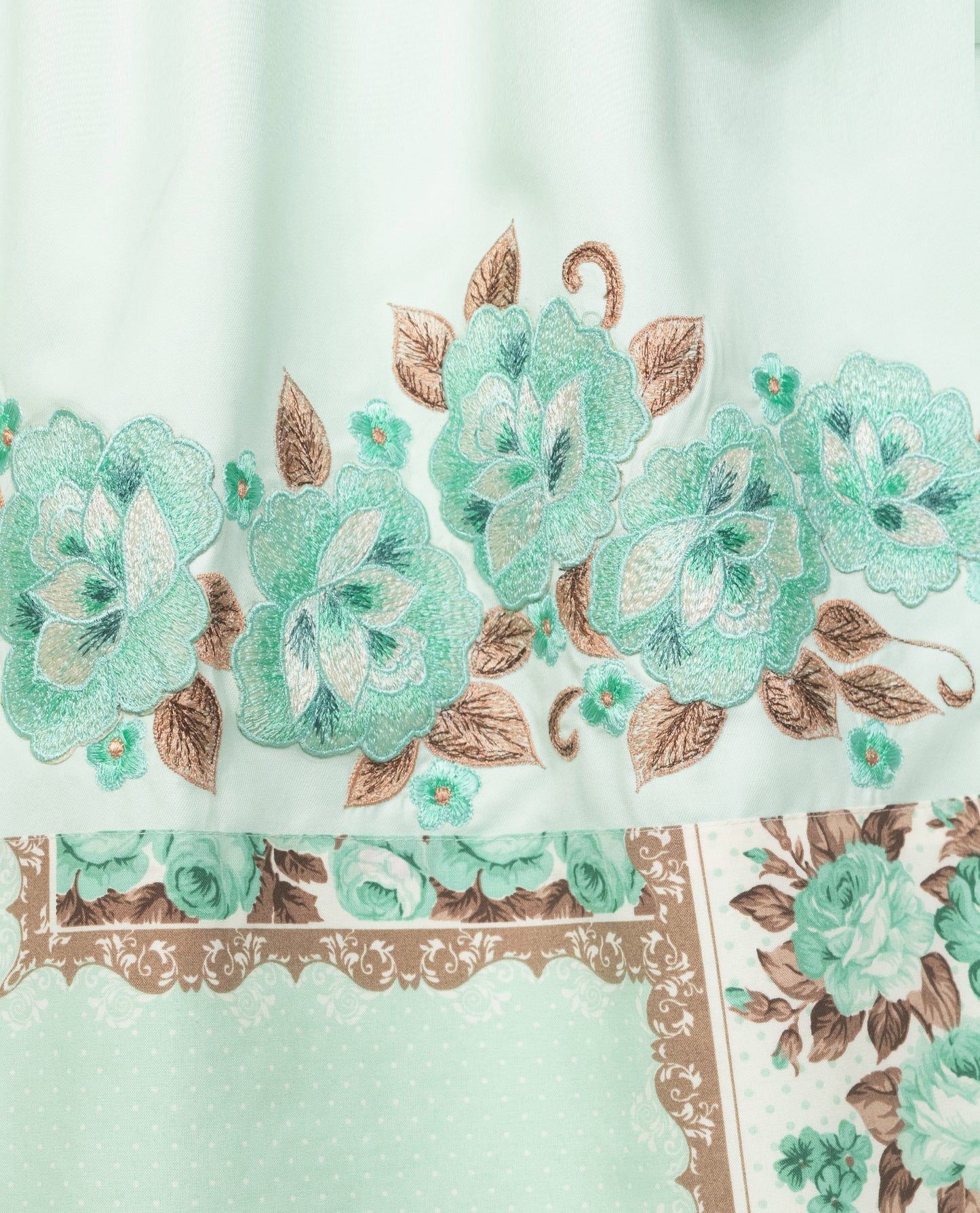 Light Green Rida With Smart Pattern Panel & Floral Embroidery Work