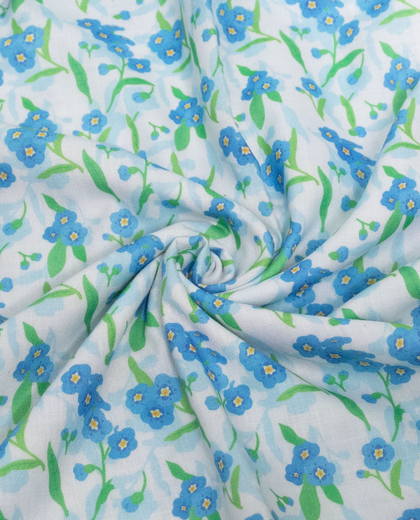 White Base Blue Floral Rida With Smart Panel & Floral Work