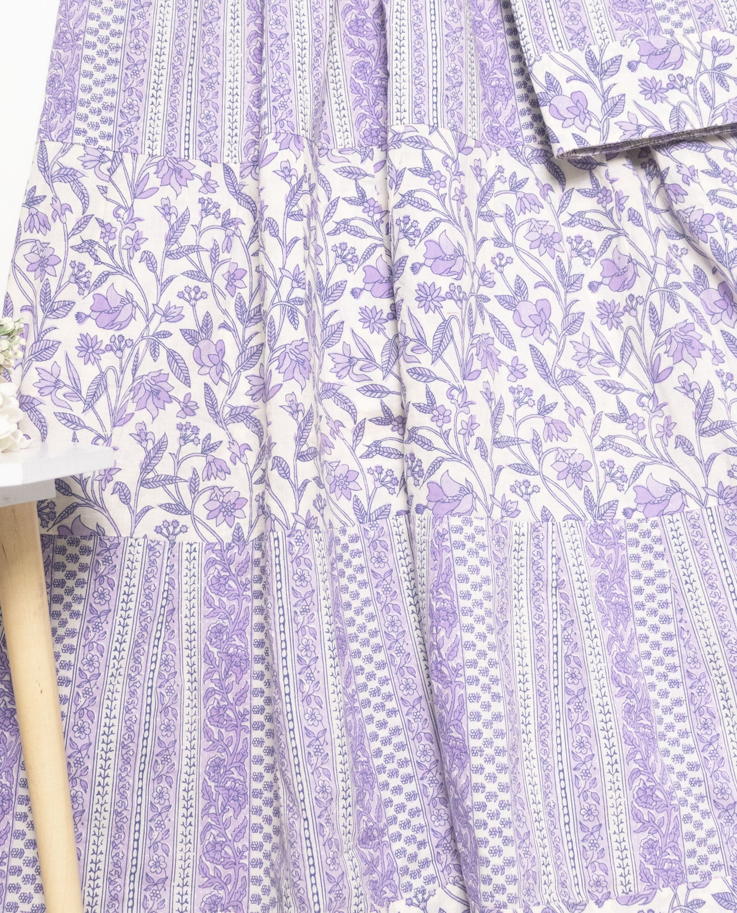 White Base Purple Print Skirt Style Rida