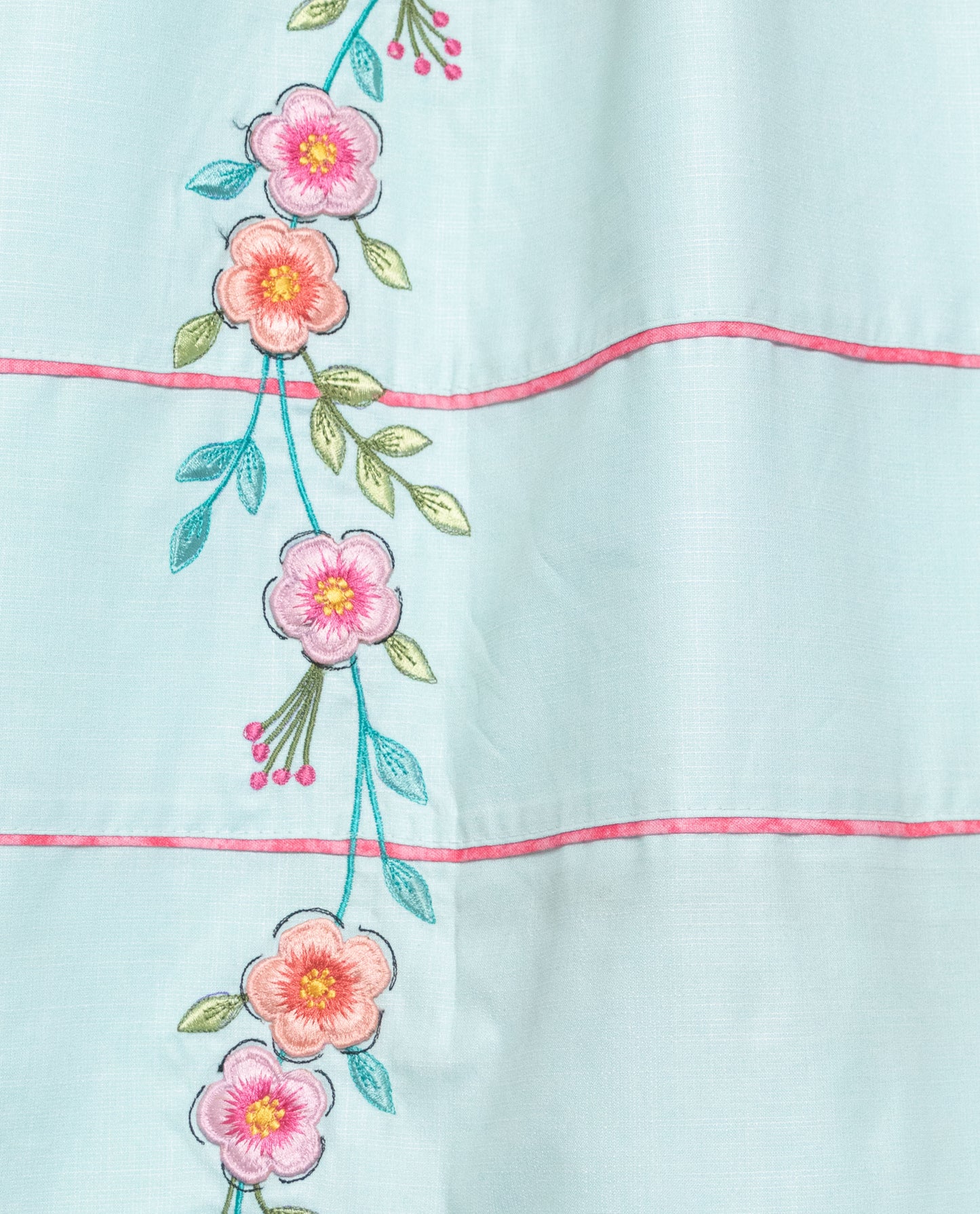 Light Blue With Smart Pattern Smart Pipin & Floral Print & Work