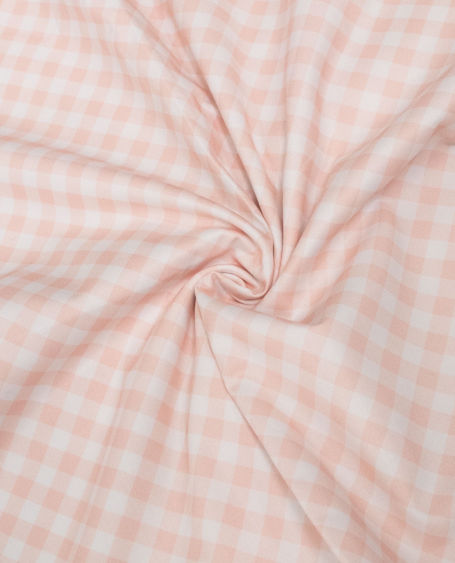 Peach White Checks Rida With Smart Floral Work & Panel Lace