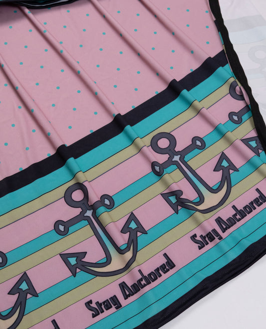 Rose Gold Green Dots Swim Wear With Smart Lining & Anchor Panel Quoted Stay Anchored