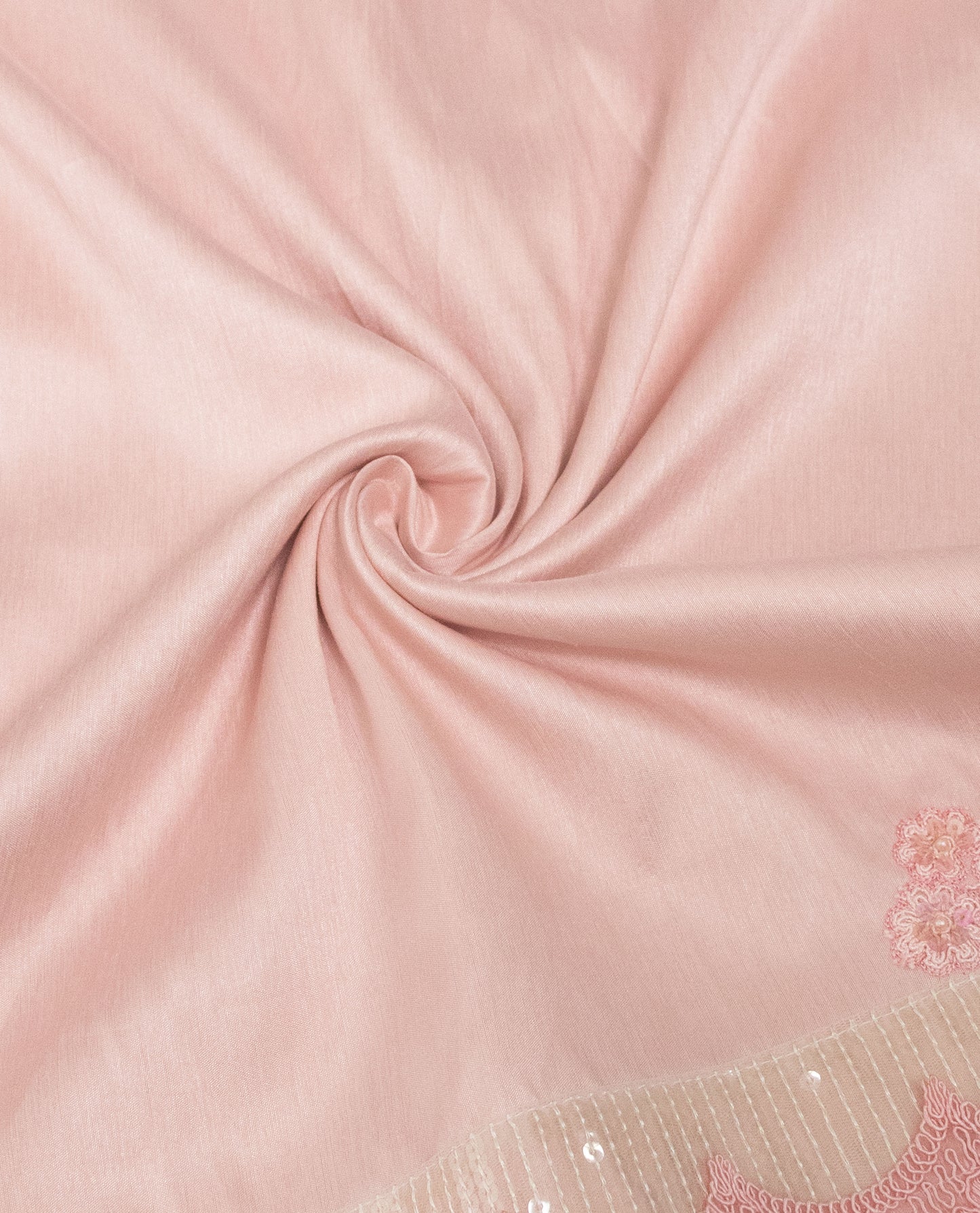 Baby Pink Rida With Heavy Sequence Lace & Aari Touch Up
