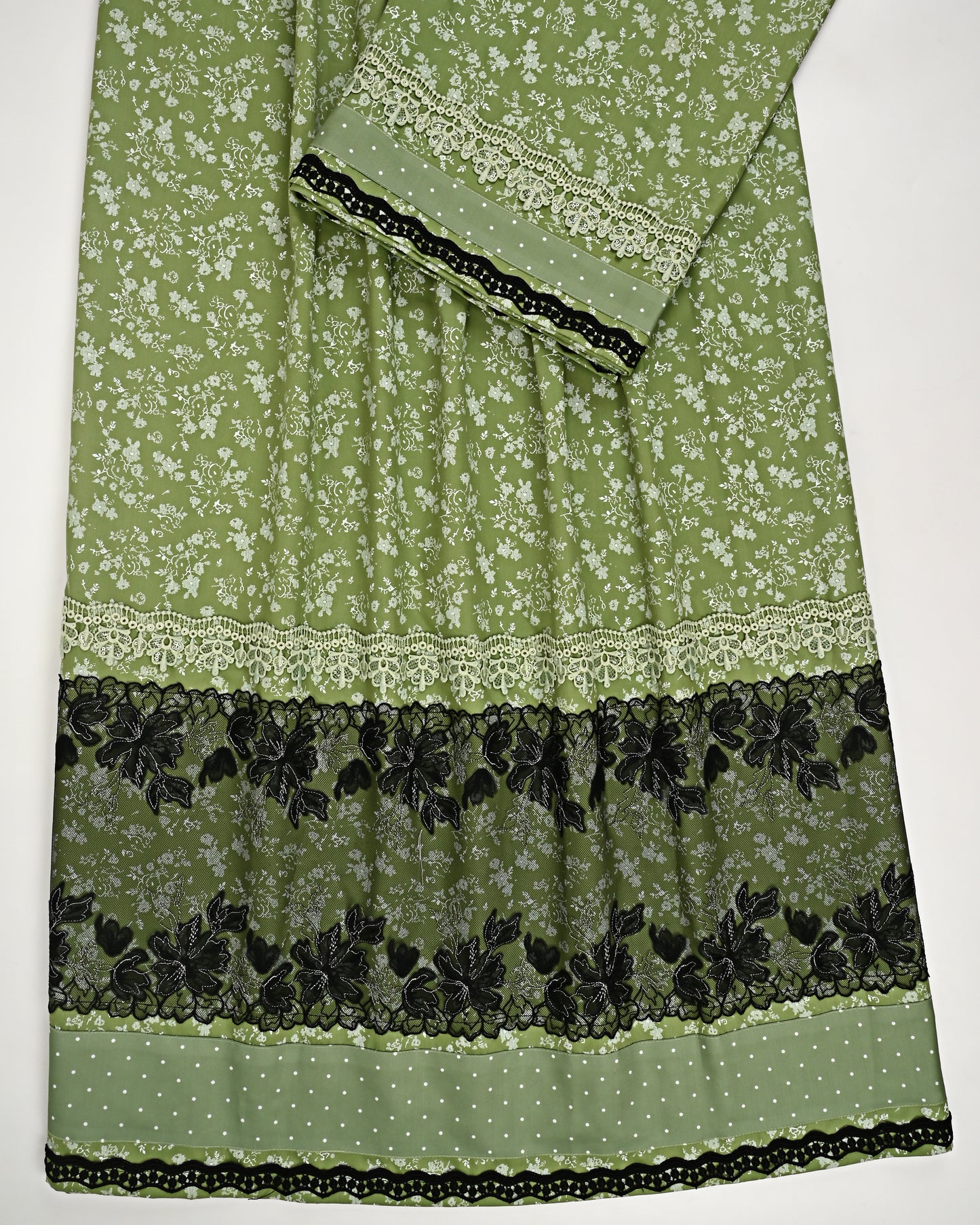 Dark Green Self Print Rida With Smart Dark Lacing