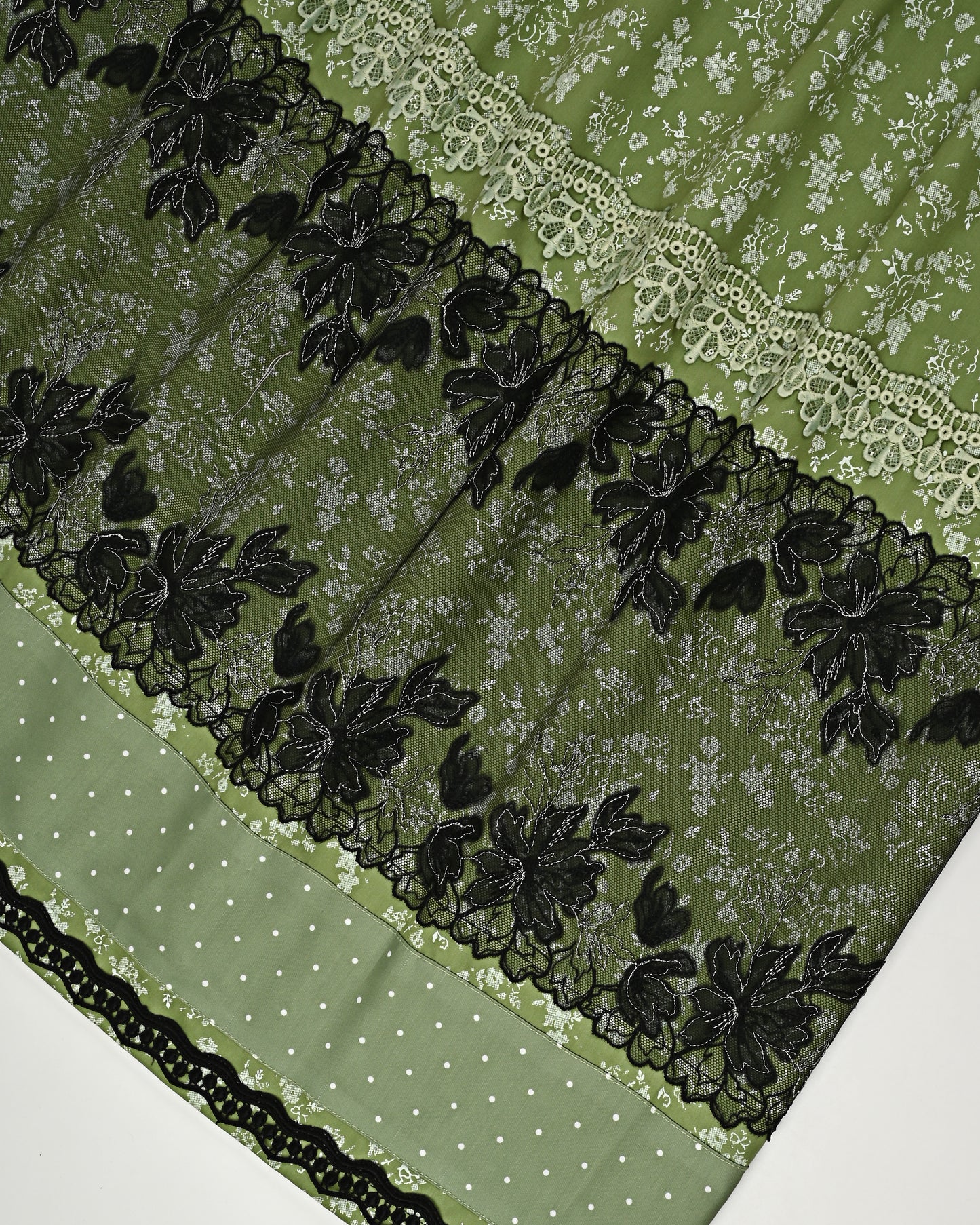 Dark Green Self Print Rida With Smart Dark Lacing