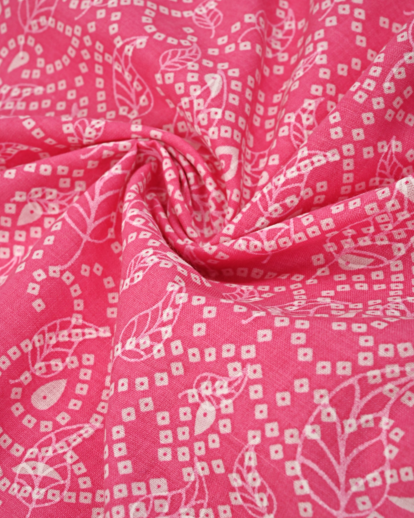 Fushia Pink Base Printed Batik Rida With Smart White Lacing