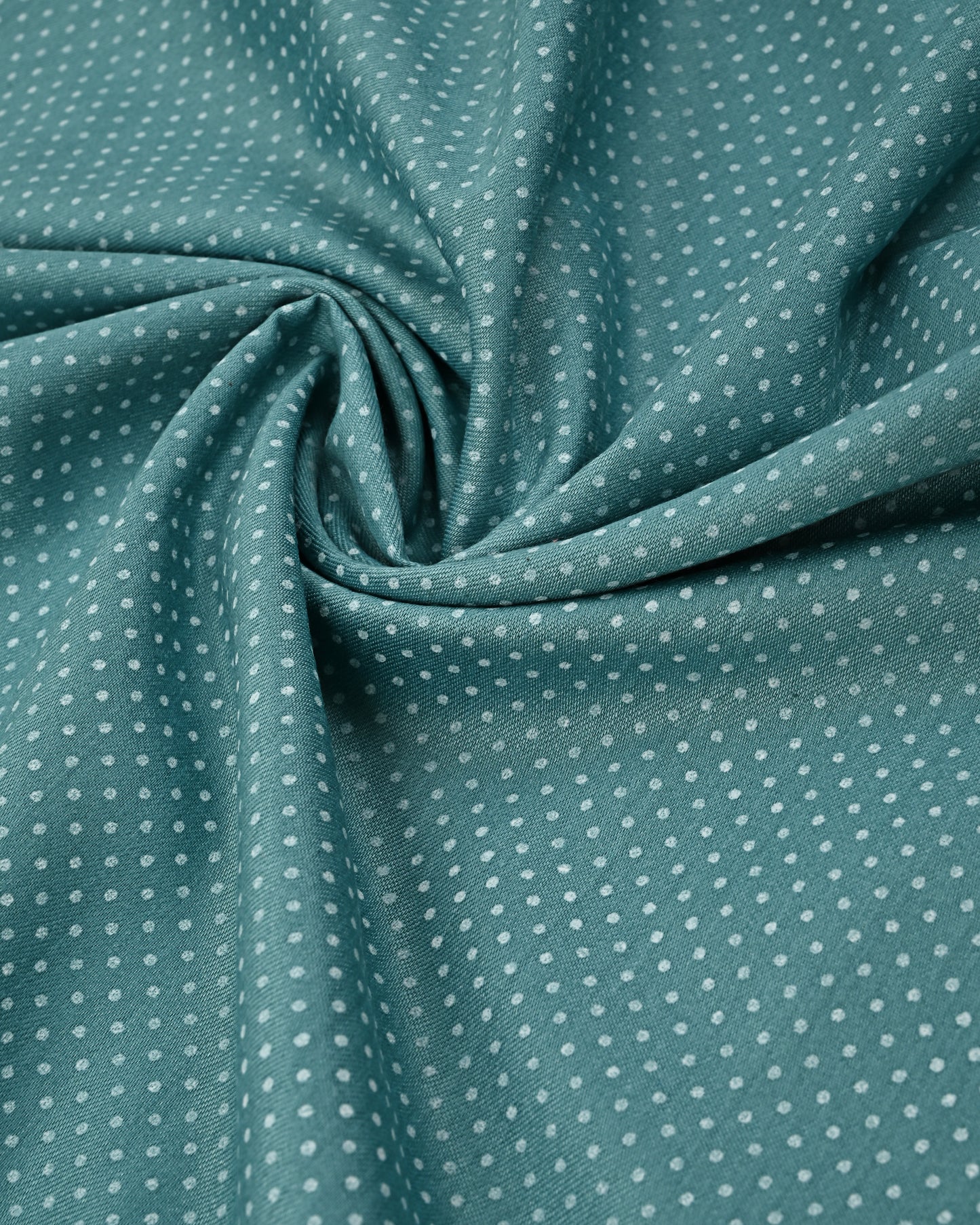 Teal White Dots Rida With Smart Floral Panel & Lace