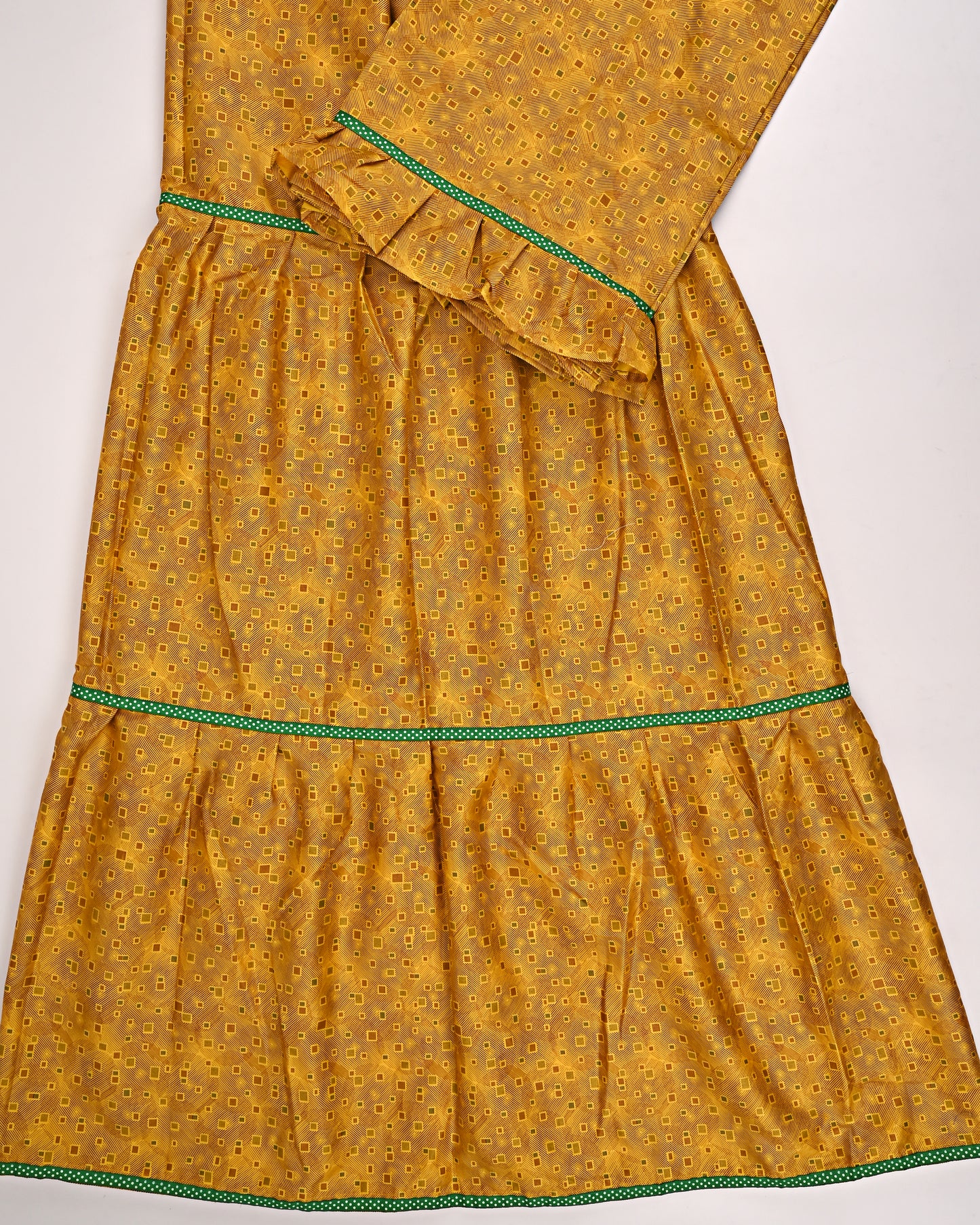 Mustard Printed Skirt Style Rida With Patti