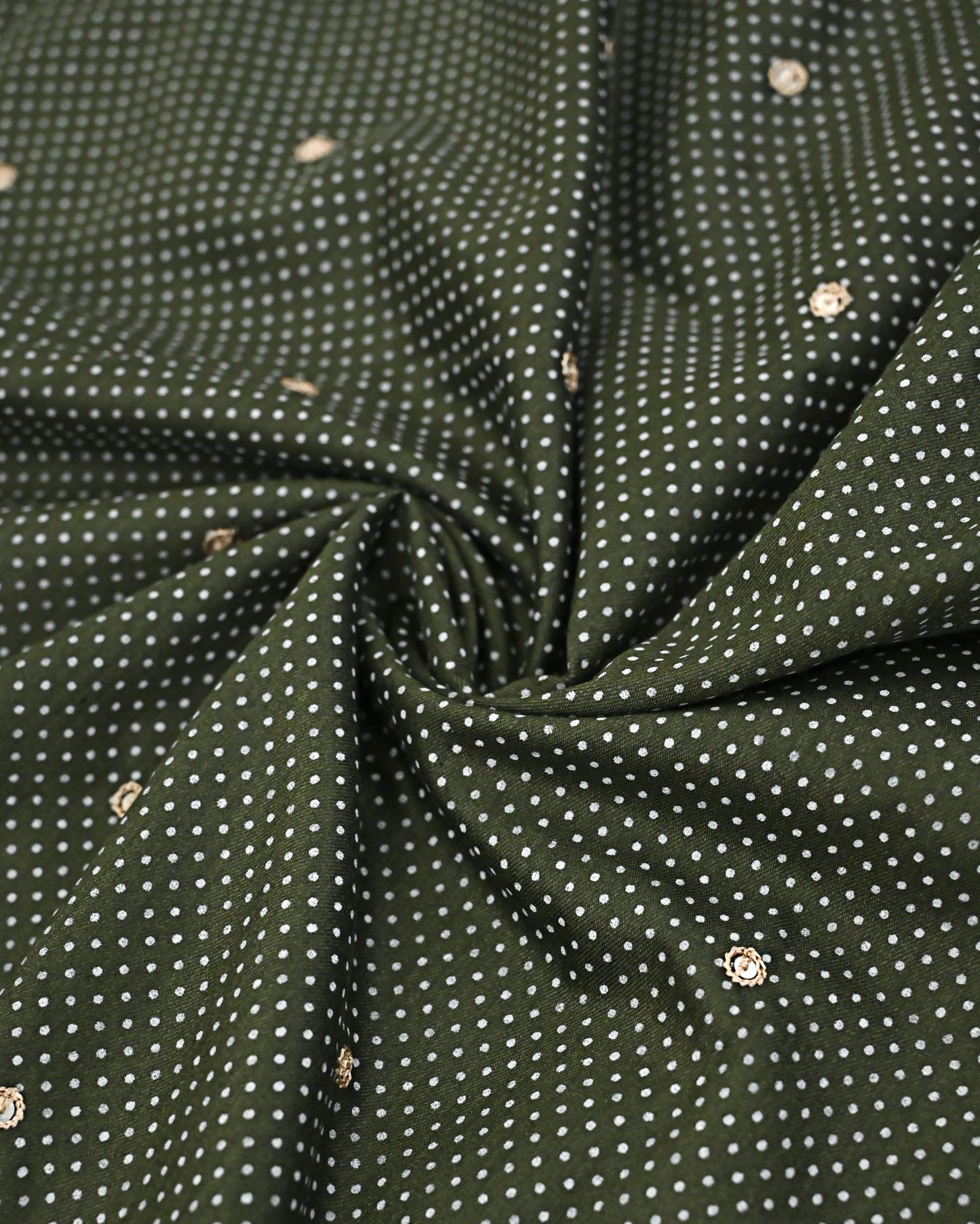 Dark Green Rida With All Over Tiki & Heavy Golden Lace & Heavy Look Panel