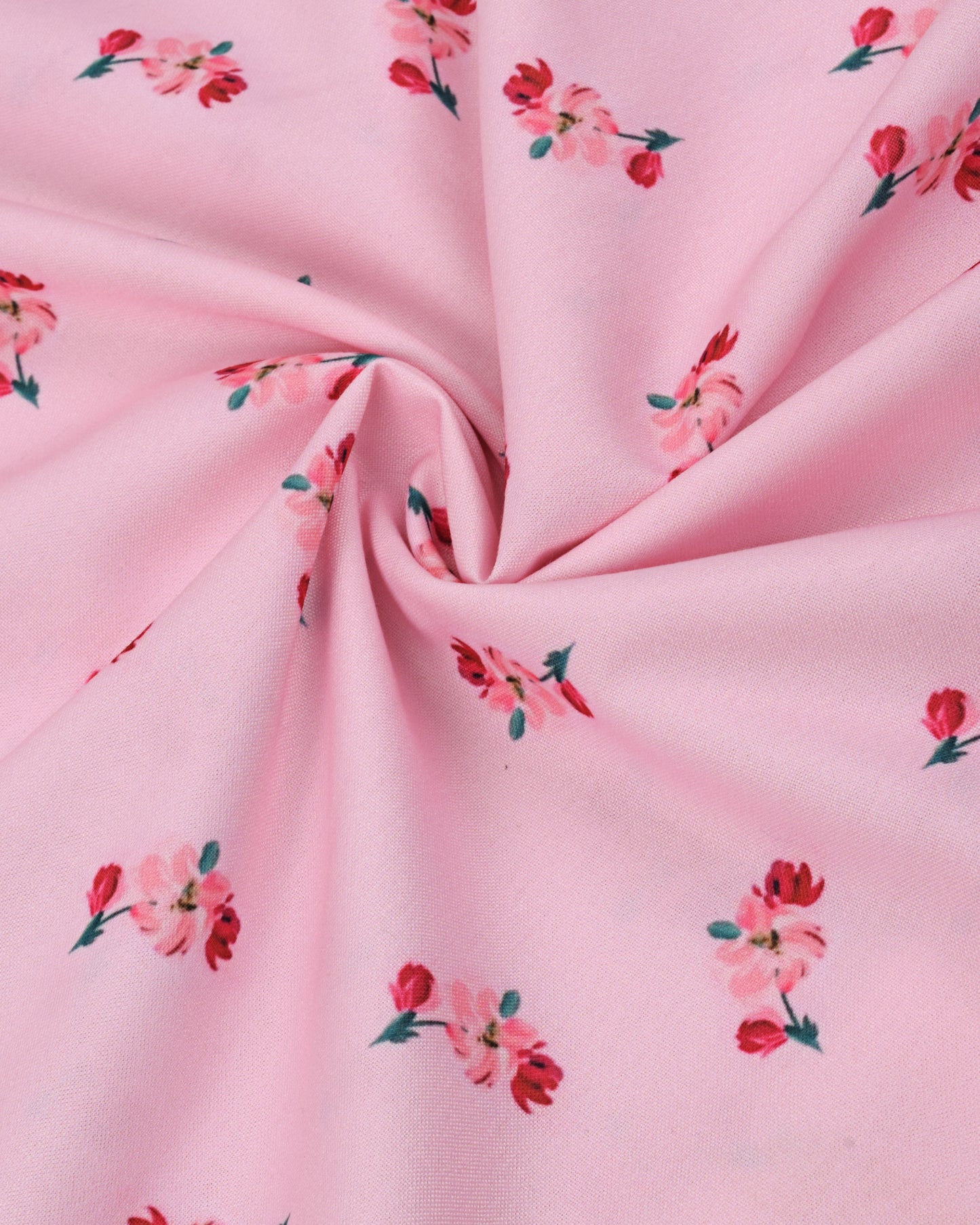 Baby Pink Printed Rida With Smart Lace & Floral Panel