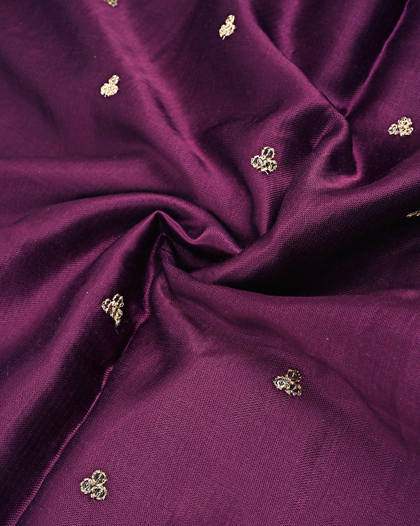Dark Purple RCJ With Smart Heavy Lacing Golden Panel & Same Dupatta With Border
