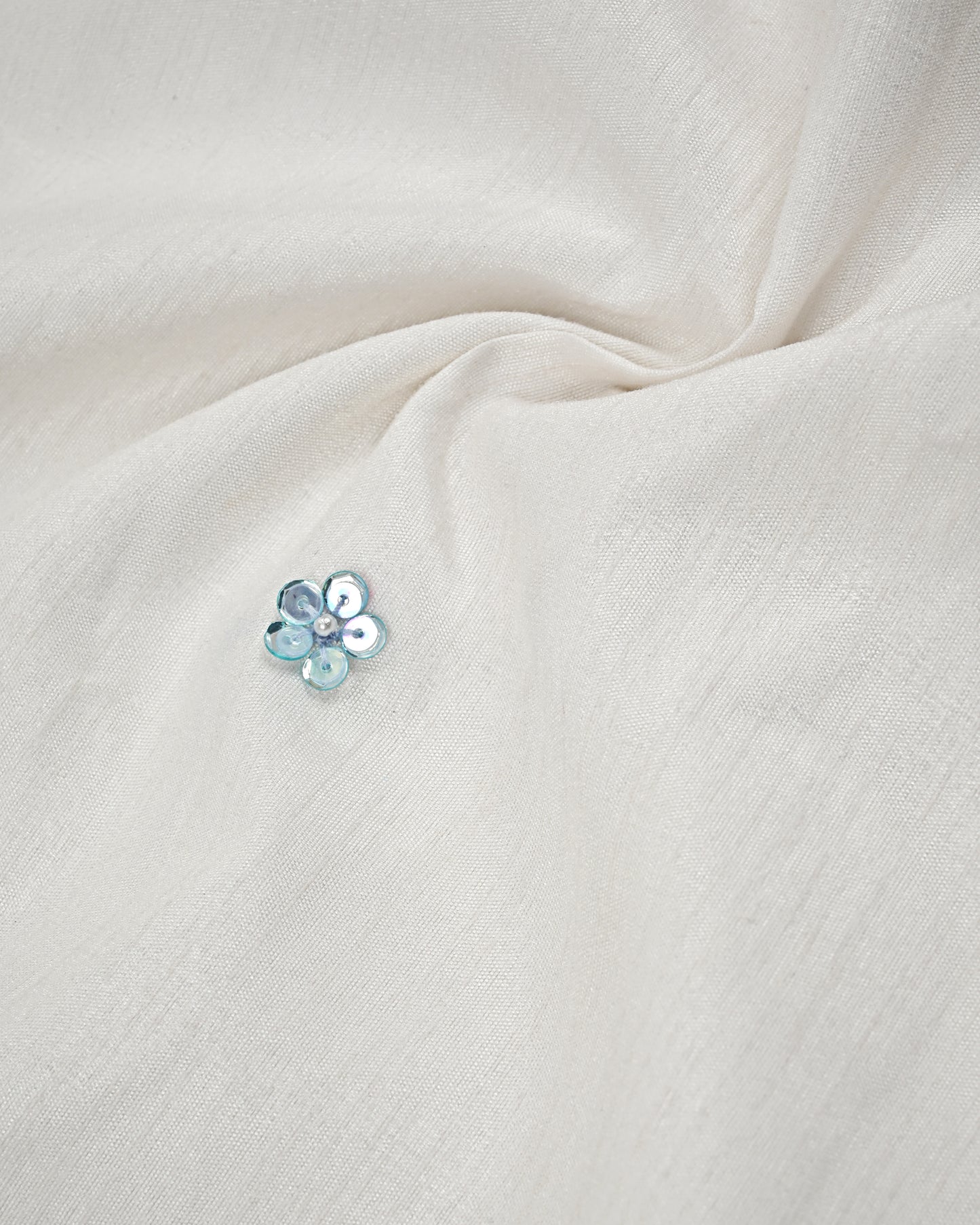 White Rida With Light Blue Panel & Heavy Lace Aari Work Touchup & Booties