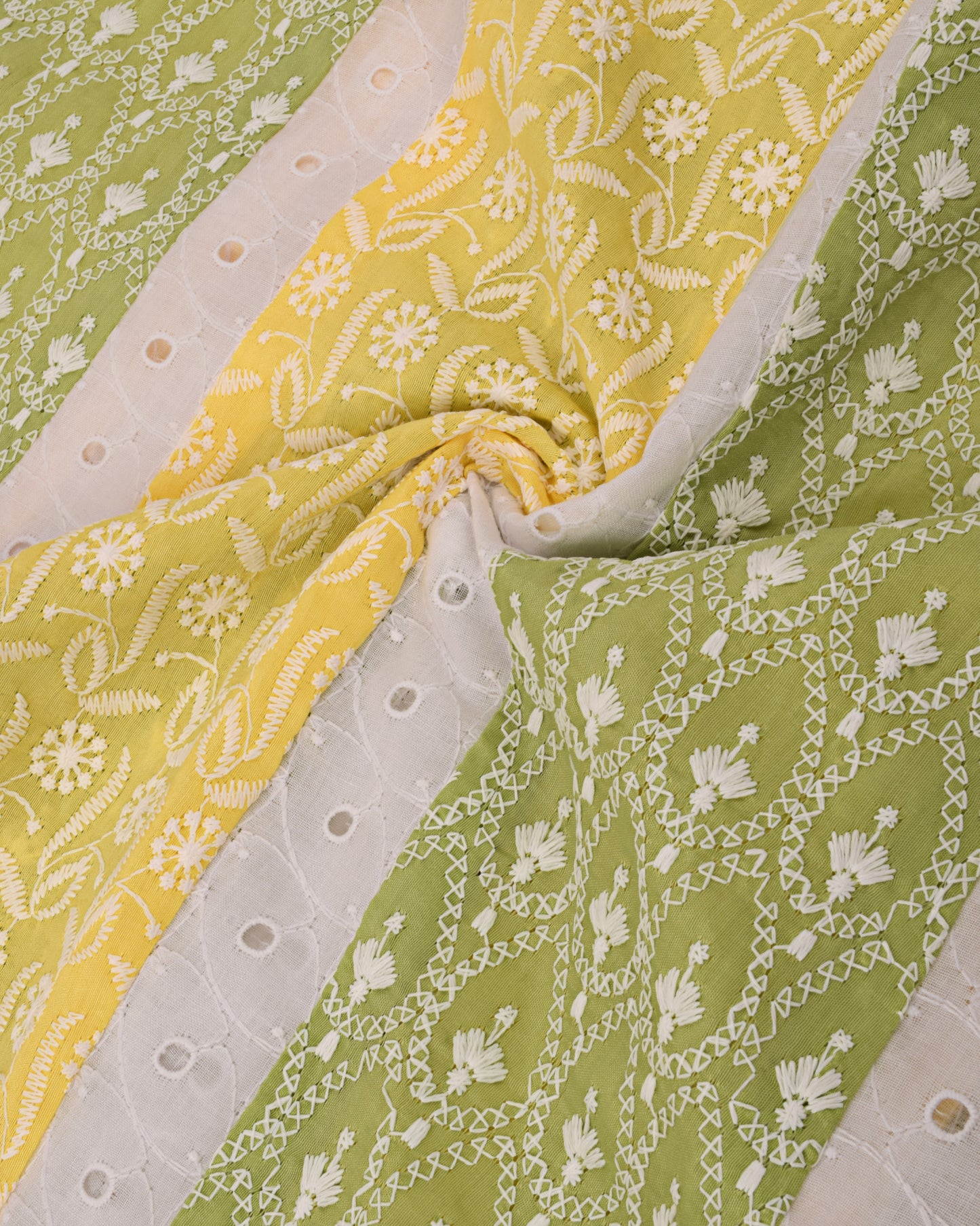 Lemon & Green Imported Rida With Fancy & Smart Pattern