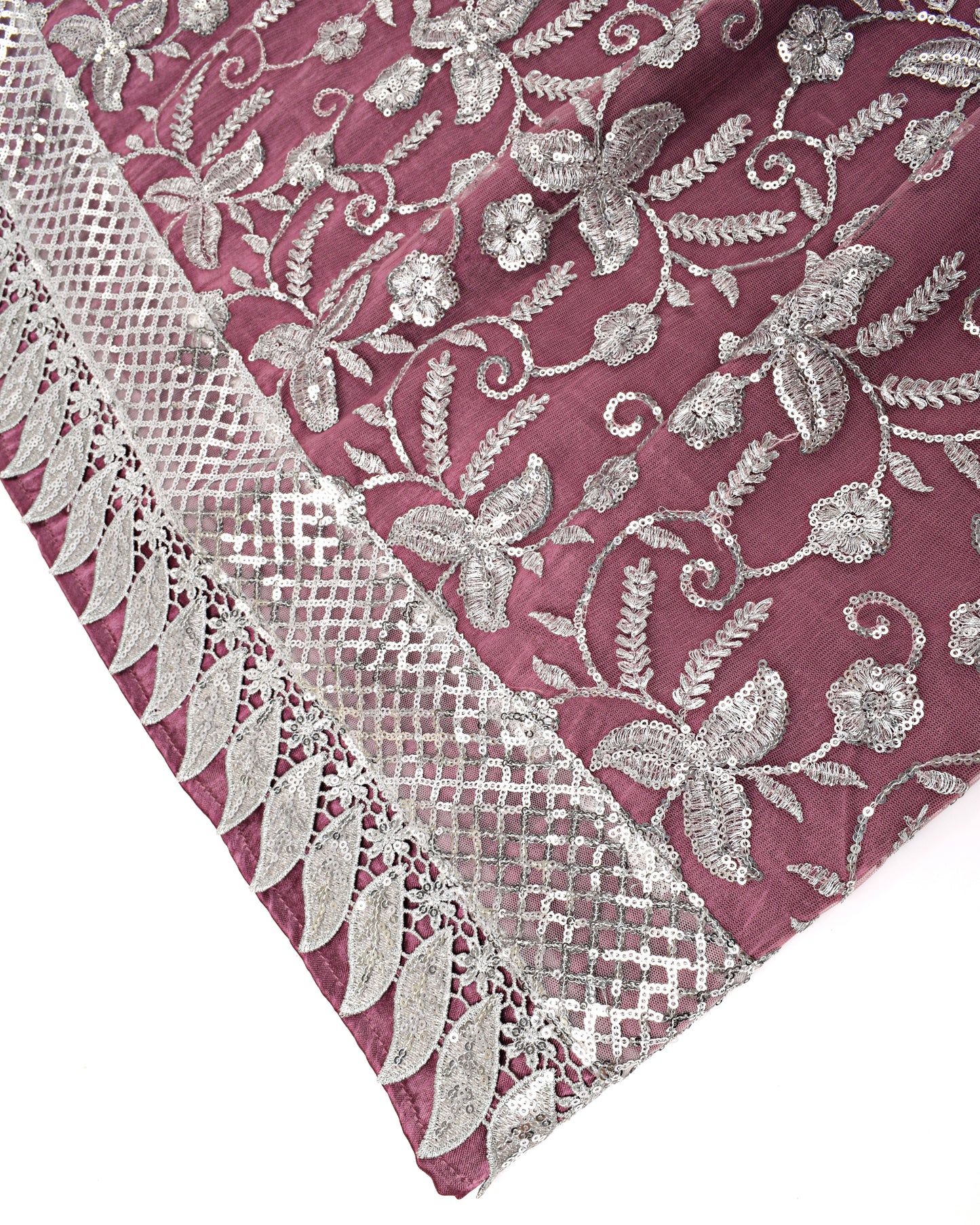 Rani Pink Rida With Fancy Standing Pattern & Smart Lace