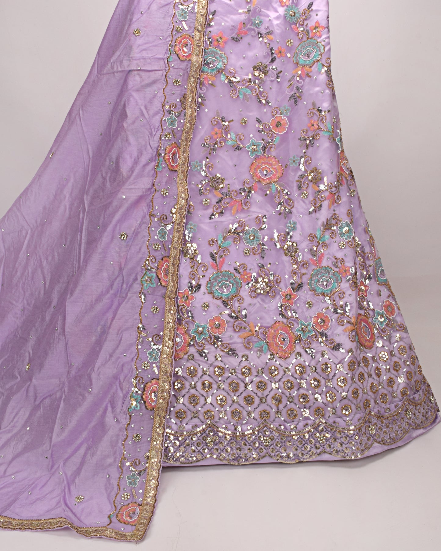 Purple Bridal Wear With Full Net Heavy Net Peice & Beautiful Border Dupatta