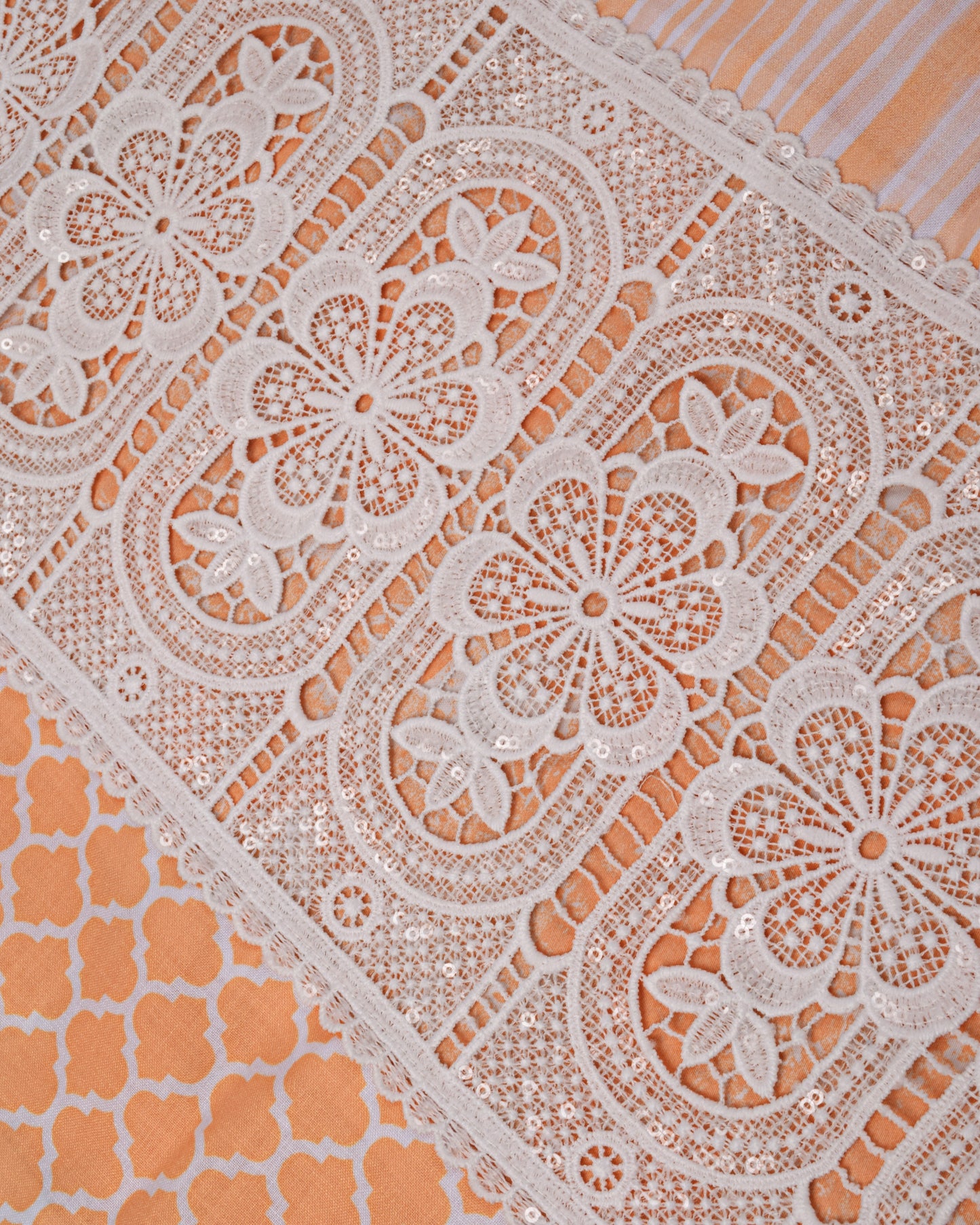 Peach Marble Rida With Smart Lace & Panel