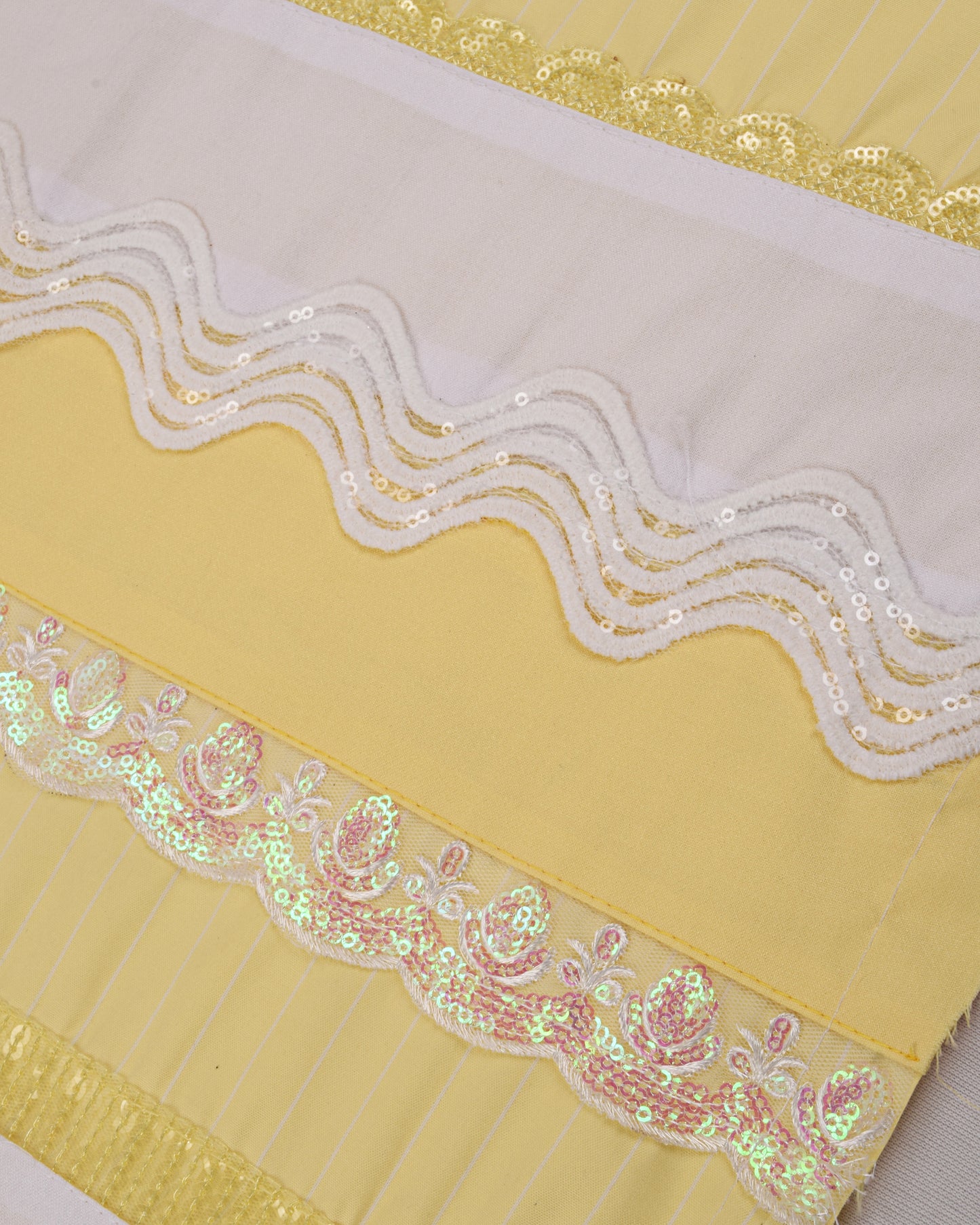 Mango Yellow Rida With Smart Panel Lace & Beautiful Floral Work