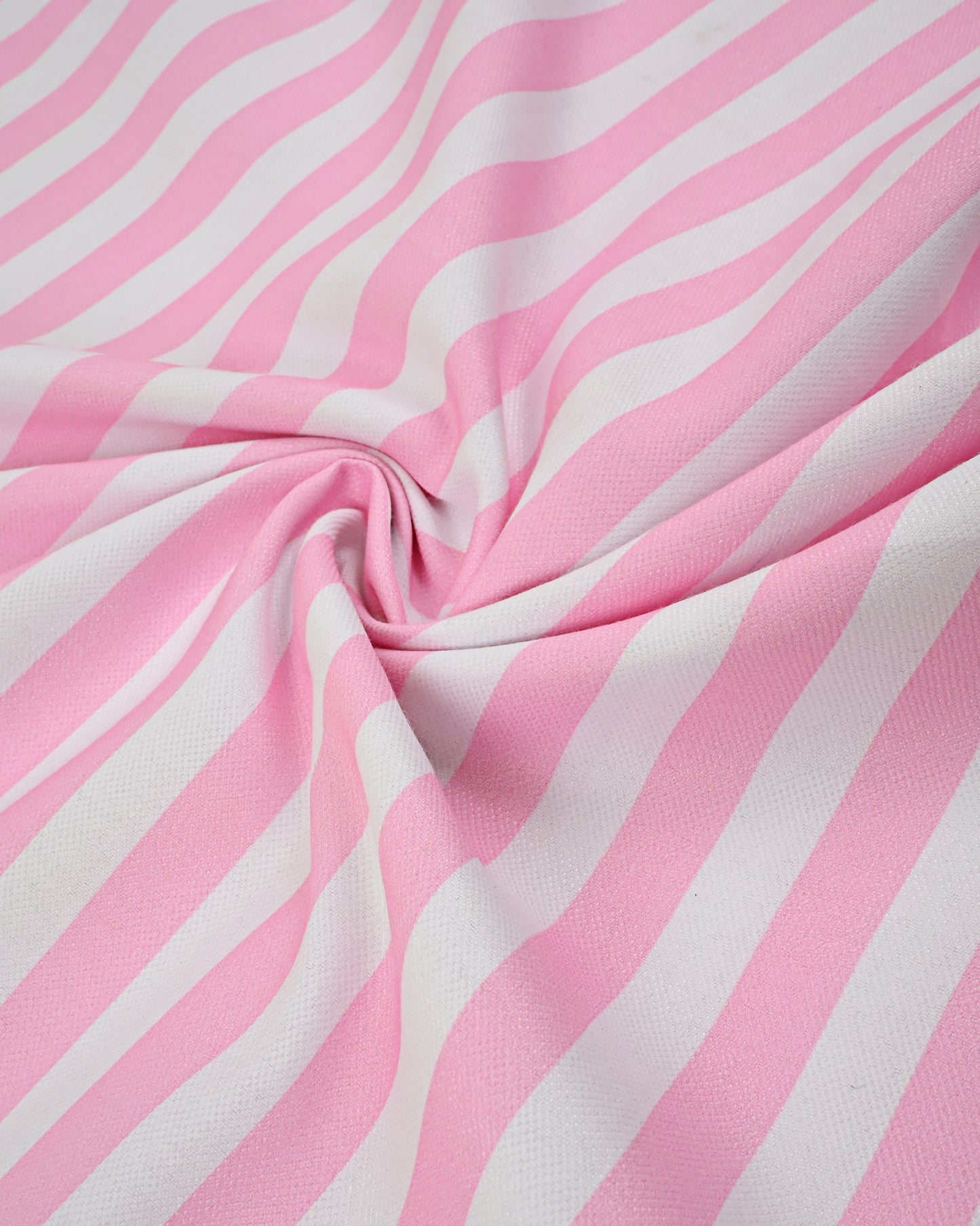 White Pink Stripes Rida With Purple & Pink Panel & Floral Applique With Aari TouchUp