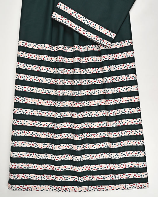 Dark Green Rida With Smart Patta Pattern