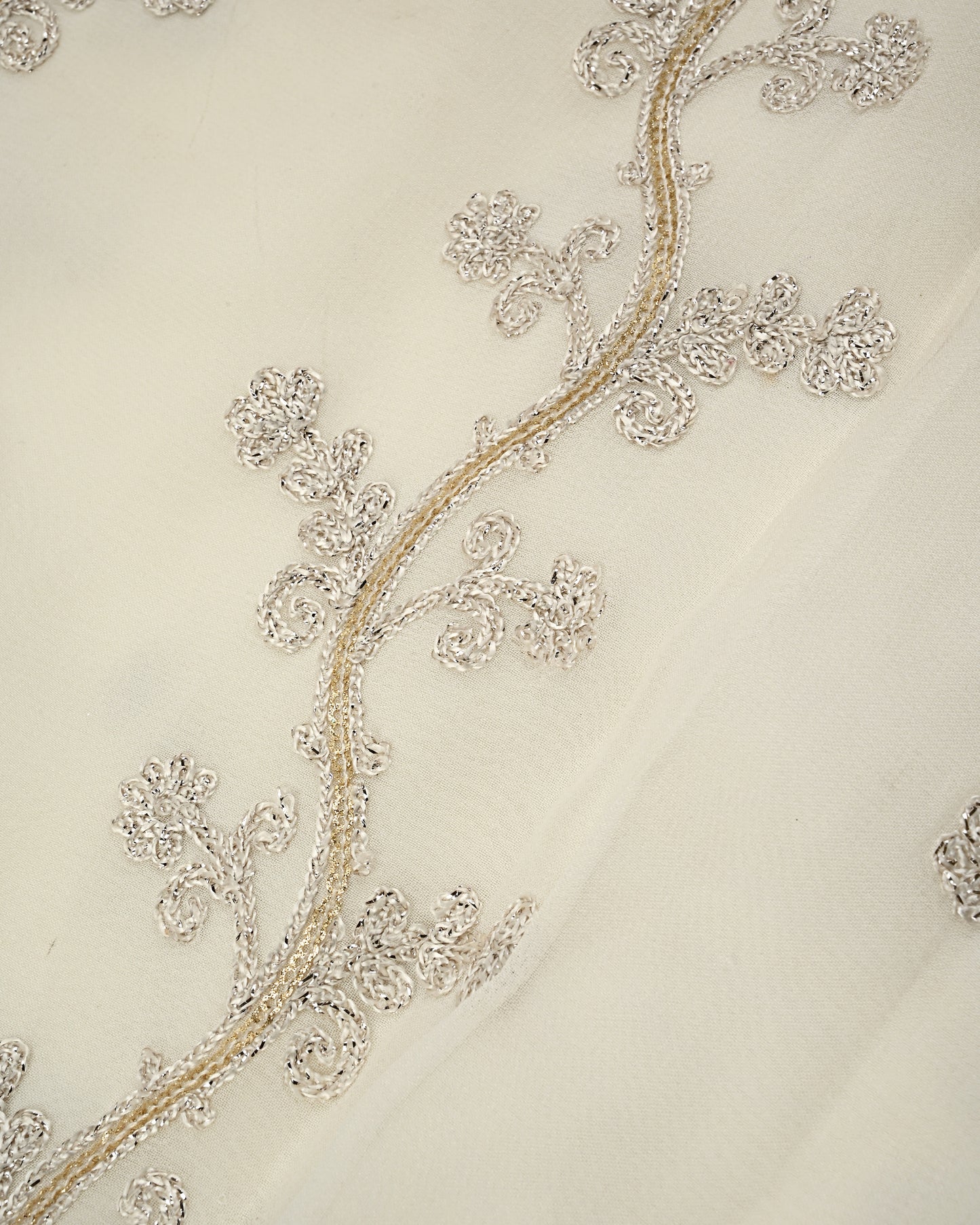 Ivory RCJ With Full Golden Embroidery Work & Golden Booties Dupatta