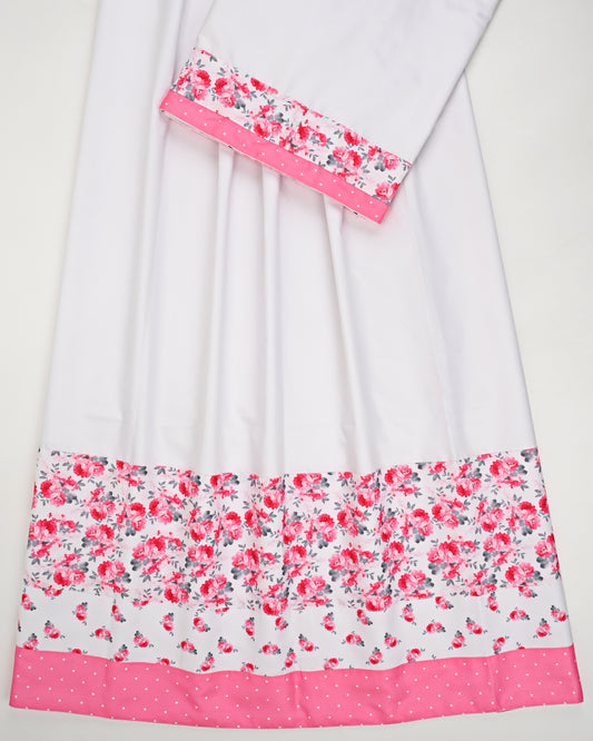 White Ohbat Rida With Smart Floral Panel