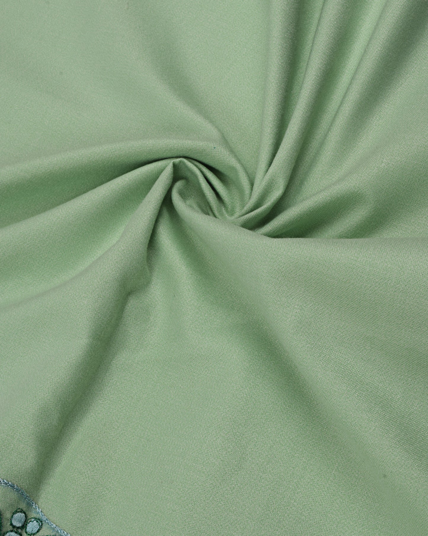 Green Rida With Smart Leafy Embroidery & Leafy Panel