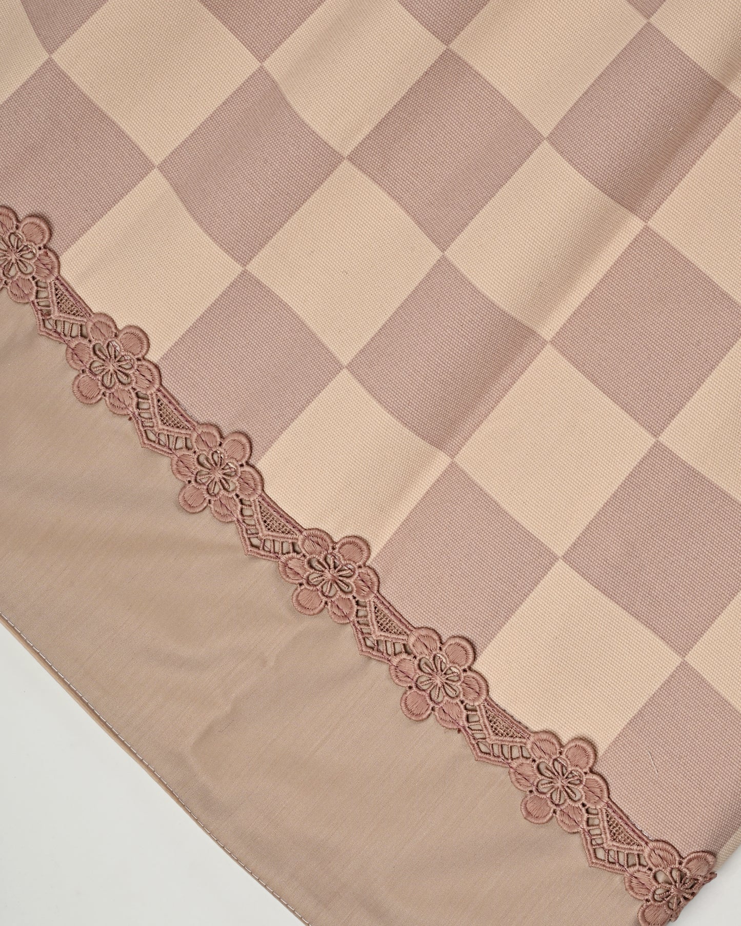 Light Beige Rida With Smart Chess Panel & Lace-1300/-