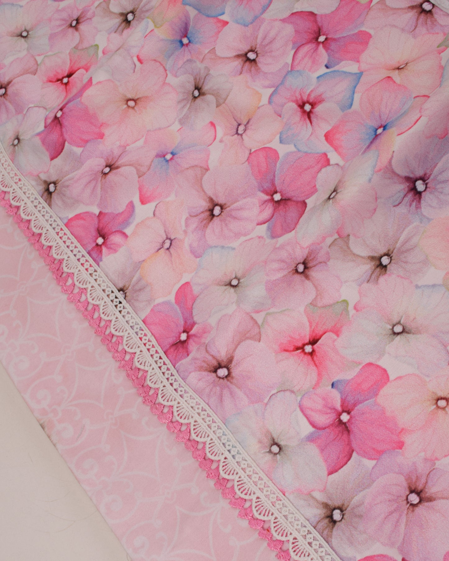 Baby Pink Rida With Floral Panel Hakoba Belt & Floral Embroidery Work